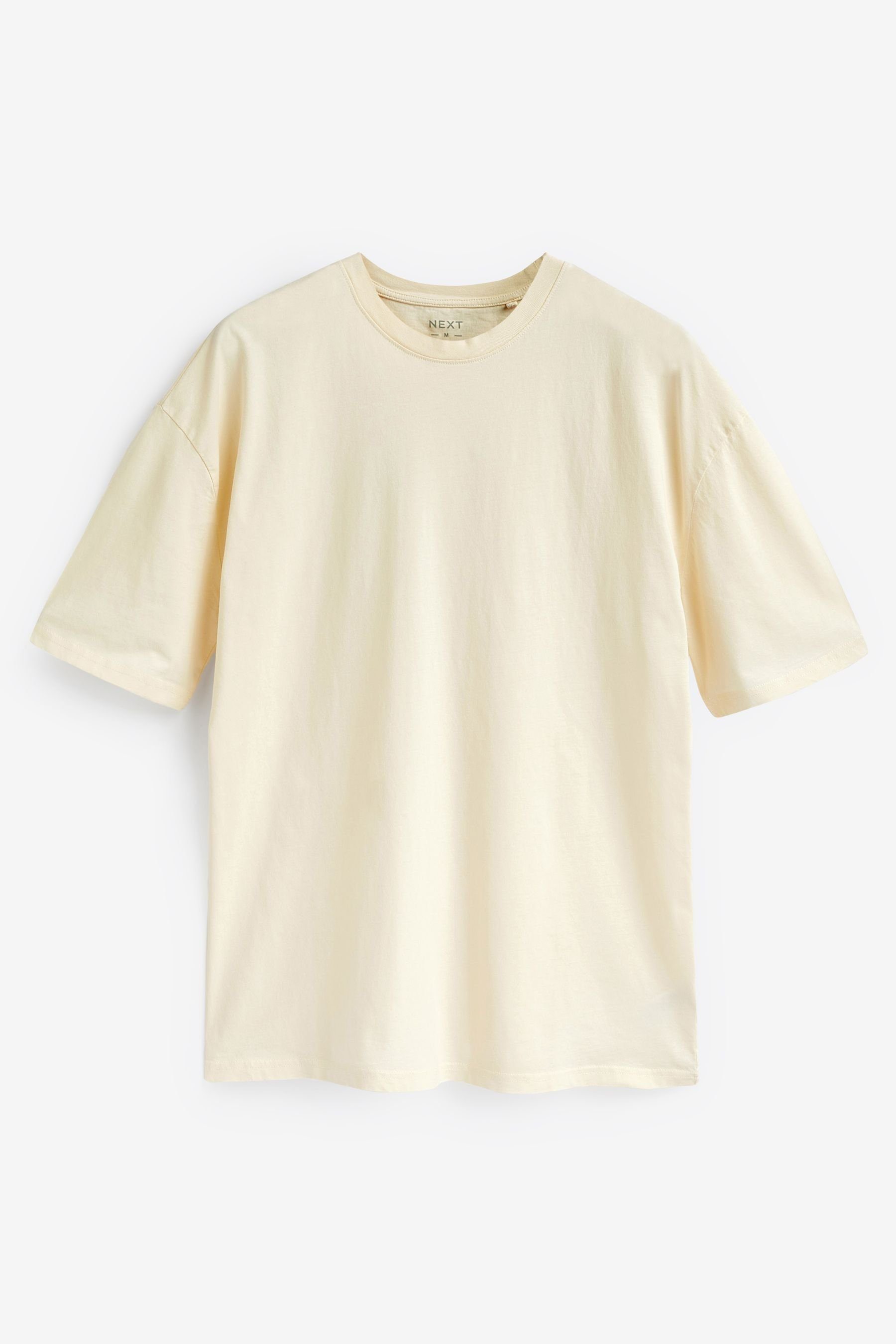 Next T-Shirt Rundhals-T-Shirt im Relaxed Fit (1-tlg) Ecru Natural