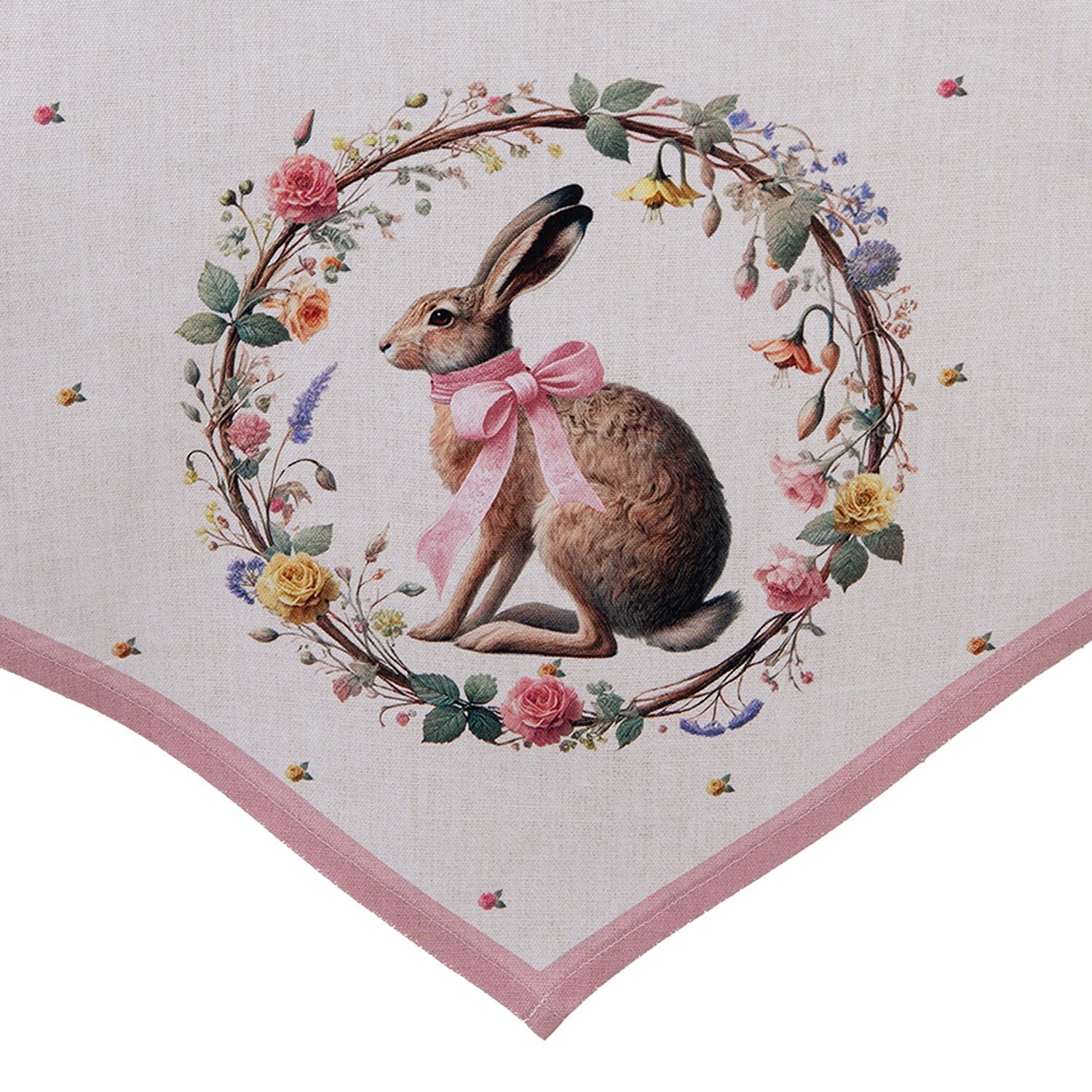 Clayre & Eef Tischläufer Easter Whispers Collection (1-tlg, 1-teilig), Tischläufer Tischdecke ca.50x160cm Baumwolle