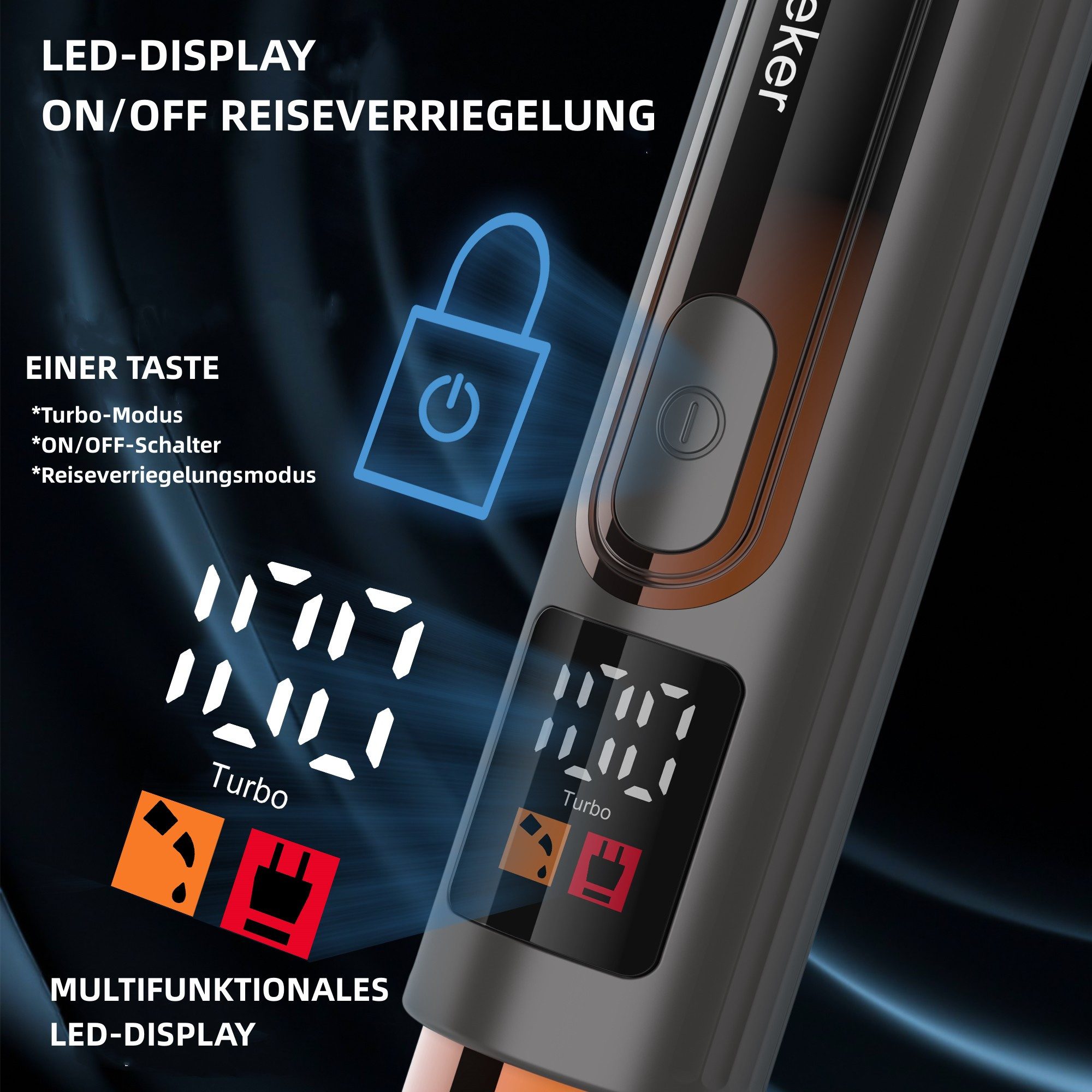 HATTEKER Körperrasierer HT-6198, Barttrimmer Bodygroomer, Rückentrimmer 4-in-1-Set Wasserdicht