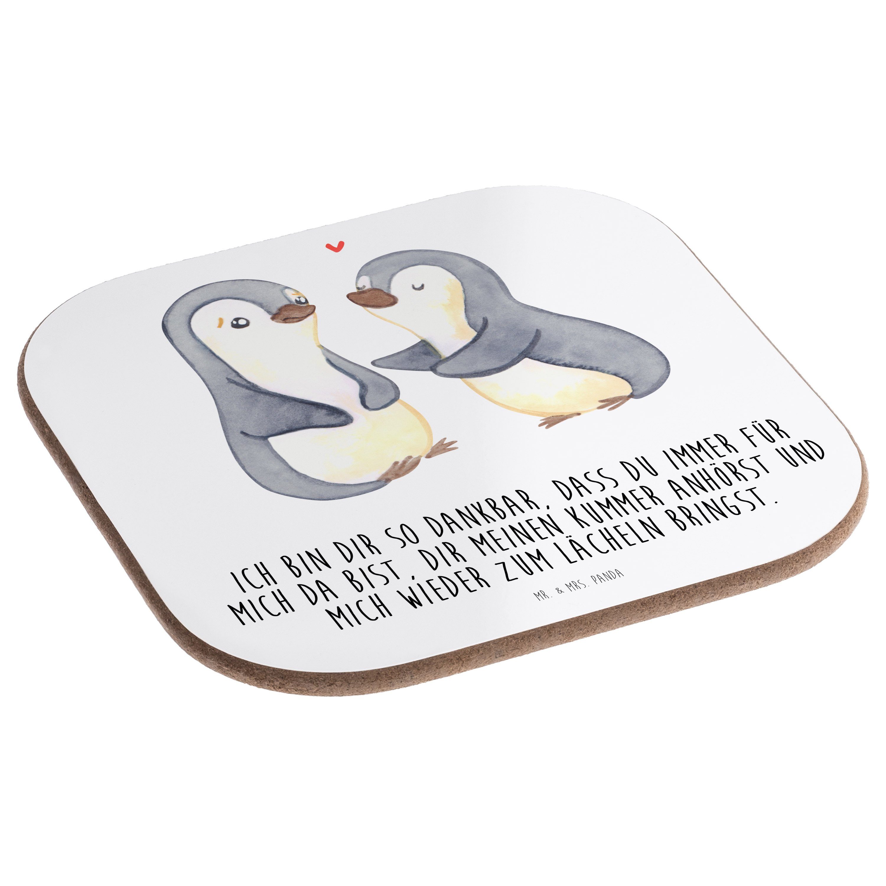 Weiß - & Mr. Geschenk, Mrs. 1-tlg. Panda Ehefrau, trösten Pinguine - für Getränkeuntersetzer Männer, Bierdeckel,