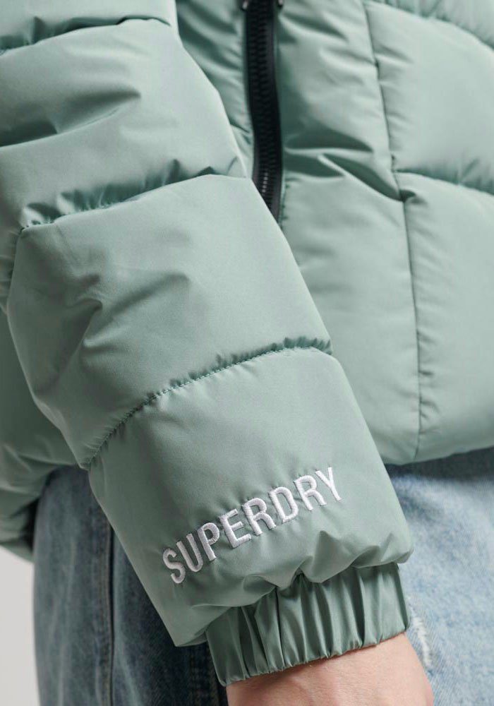 Superdry Steppjacke HOODED SPIRIT SPORTS PUFFER aus wasserabweisendem Material