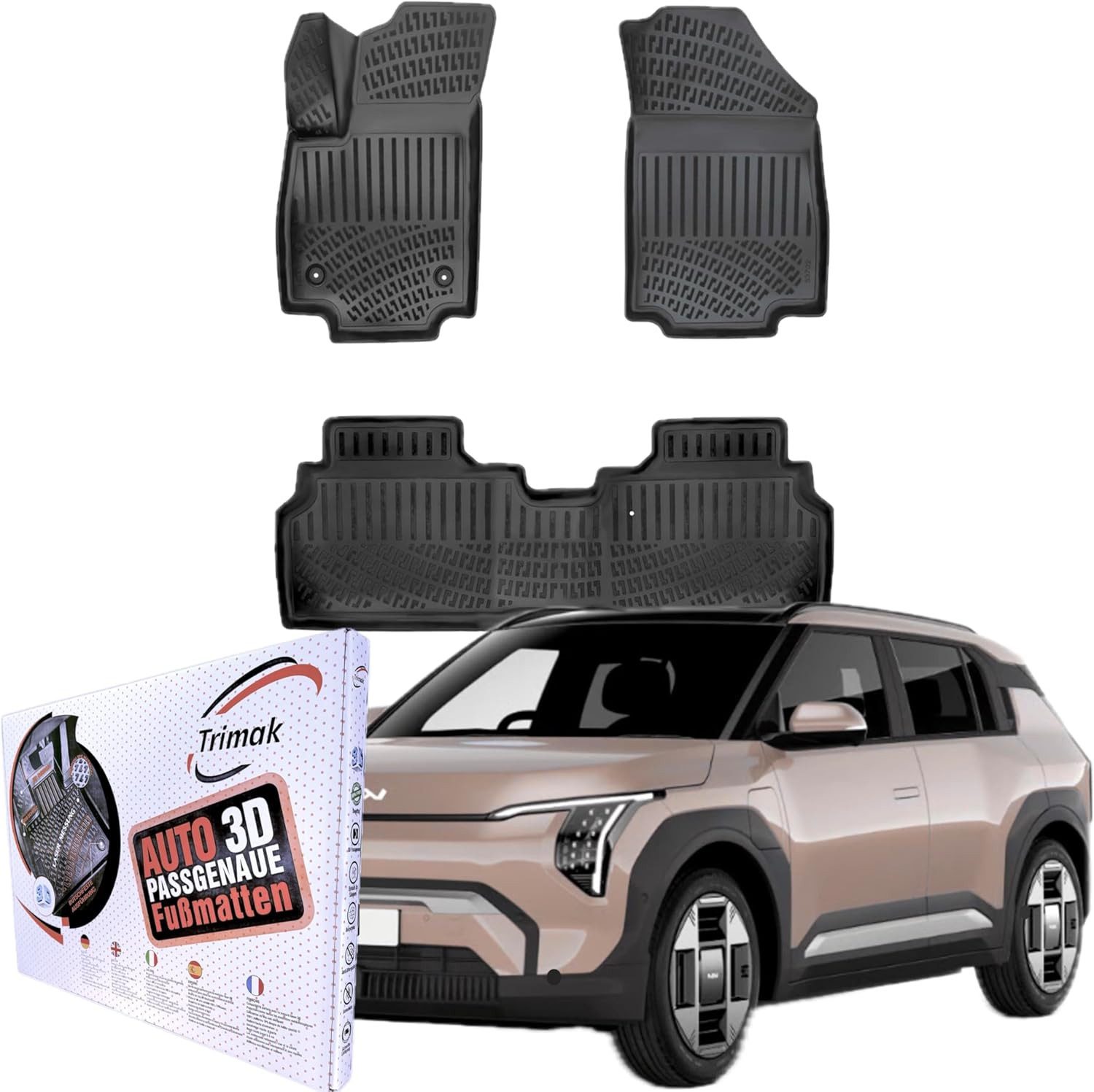 Passform-Fußmatten Oder Kofferraumwanne Oder Set kompatibel mit Kia EV3