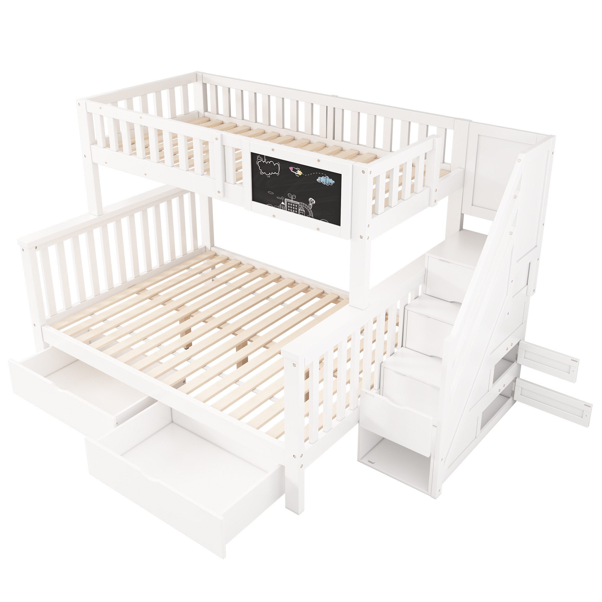 KLAM HOME Kinderbett Multifunktionales Hochbett Etagenbett günstig online kaufen