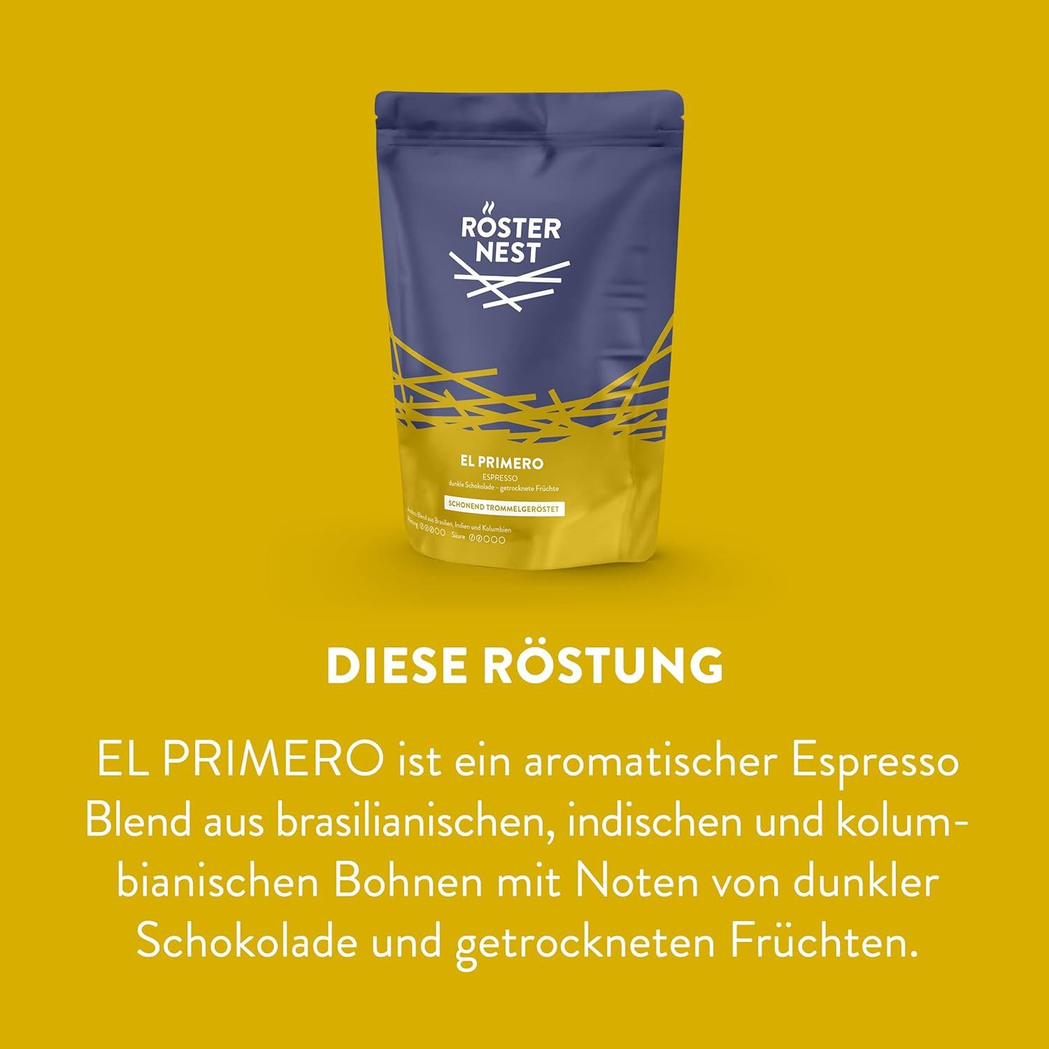 LK Trend & Style Kaffee Rösternest EL PRIMERO – 100% Arabica Kaffee, 500 g, (Ganze Kaffeebohnen – Mittlere Röstung), für Siebträger, Espressokocher, Aeropress, French Press