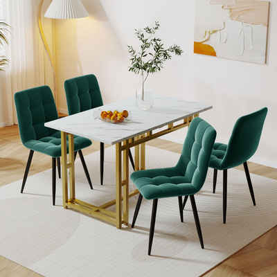OKWISH Essgruppe Ein Tisch mit vier Stühlen, (Die Länge und Breite des Esstisches betragen 120 x 70 cm, 5-tlg), Küchentisch Set Esszimmerstuhl