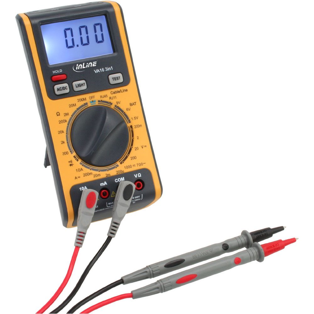 Kabelbinder Multimeter 3-in-1, mit RJ45 / RJ11 Kabeltester und Batterietester