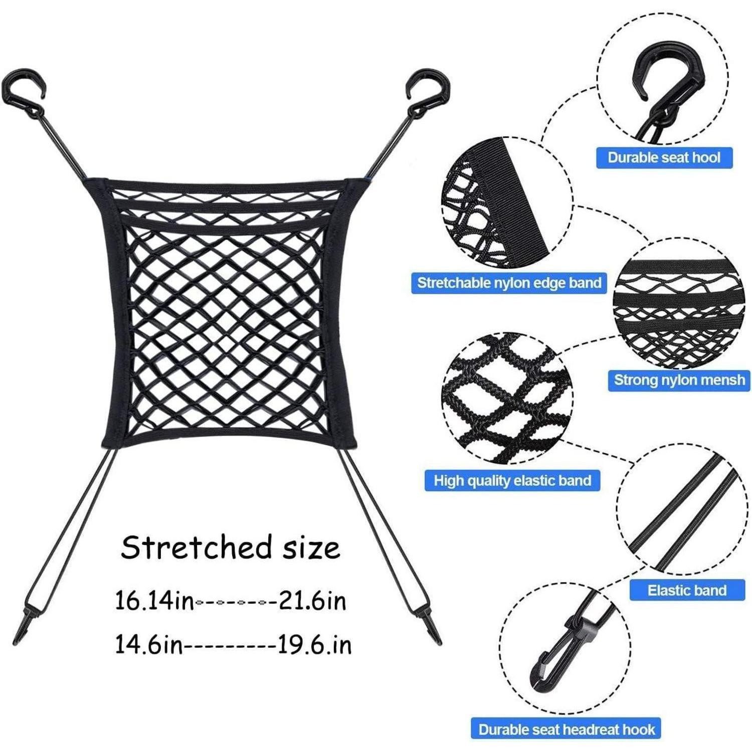 LuxusKollektion Tierabsperrgitter Hundegitter Auto 3 Lagen Mesh Aufbewahrungstasche L:37*41 CM