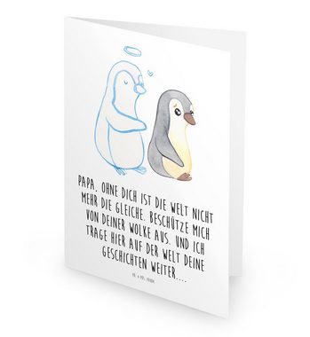 Mr. & Mrs. Panda Beileidskarte Trauer Papa - Weiß - Kondolenzkarte, Klappkarte, Beileidskarte, Tod, Liebevolle Designs