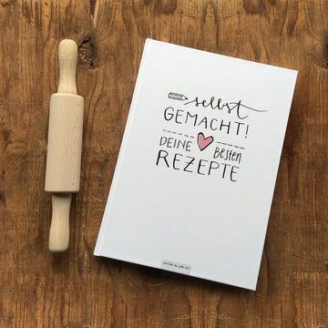 Eine der Guten Verlag Notizbuch Rezeptbuch zum Selberschreiben - selbst gemacht!, DIY Kochbuch für deine besten Rezepte, kreatives Geschenk, Weiß, Premium Hardcover, robuste Fadenbindung, 17x24 cm
