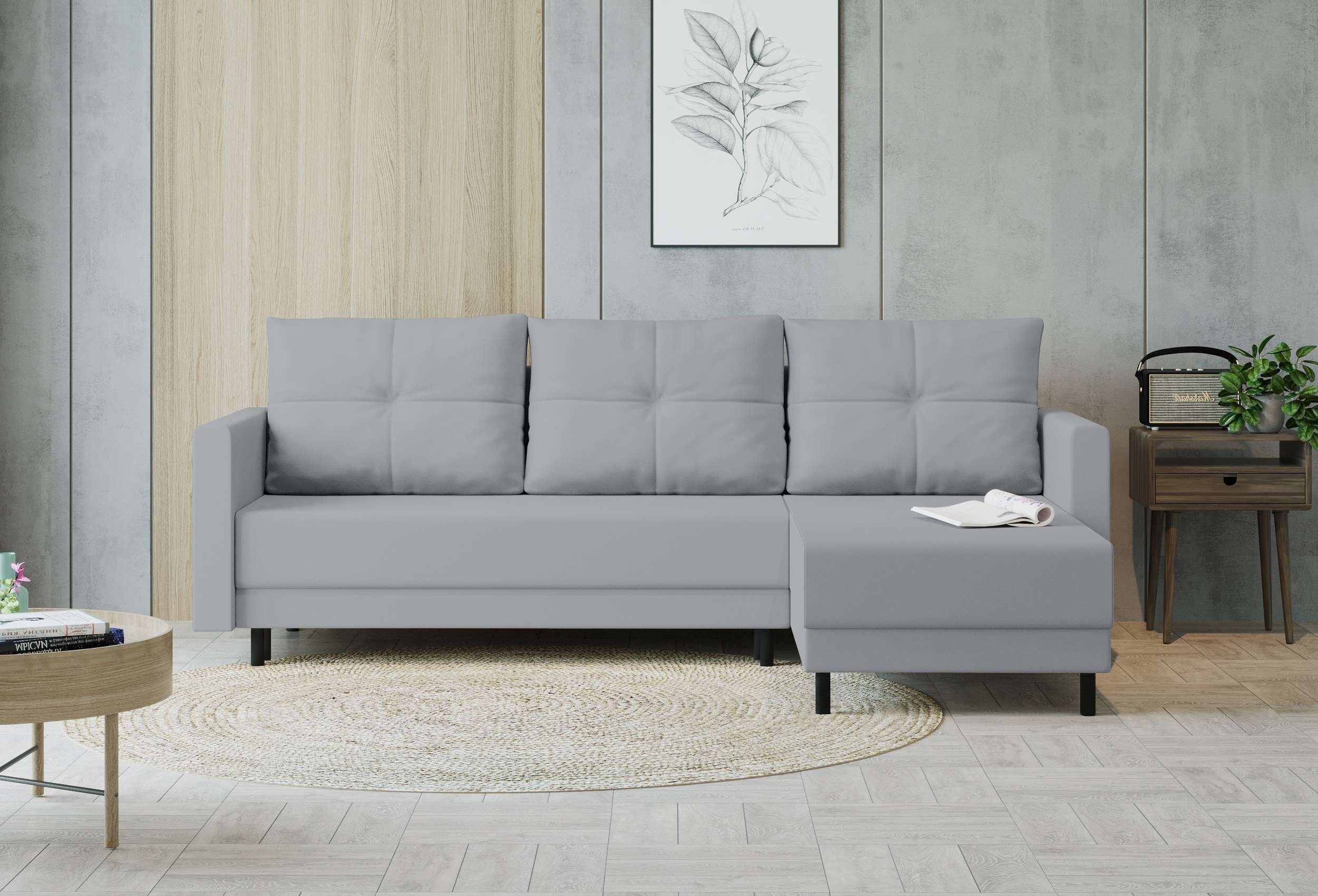 Sofa, mit Bettfunktion, Sitzkomfort, Paloma, Eckcouch, L-Form, Bettkasten, mit Design Ecksofa Stylefy Modern