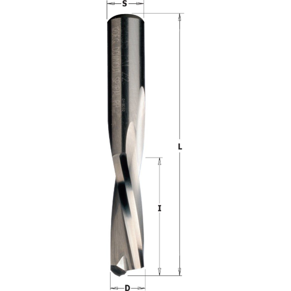 Wendeplattenfräser Schneiden S=8mm mit 4x15x60mm negativ spiralgenuteten Vollhartmetall Z2 2 Cut360 Rechtslauf Fräser