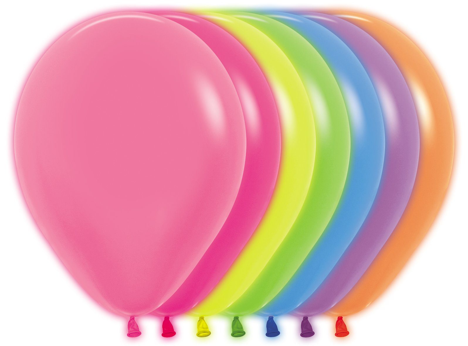 Sempertex Luftballon 50 Neon Ballons Sempertex 30 cm Neonfarben, Glow in the Dark Balloons, Neon-Farben leuchten bei Schwarzlicht