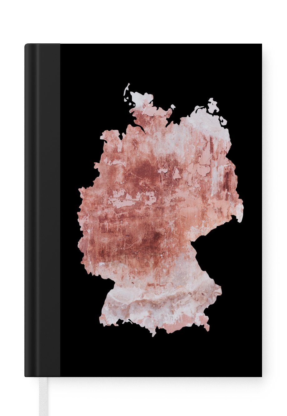 MuchoWow Notizbuch Karte - Deutschland - Alte Rose, Journal, Merkzettel, Tagebuch, Notizheft, A5, 98 Seiten, Haushaltsbuch