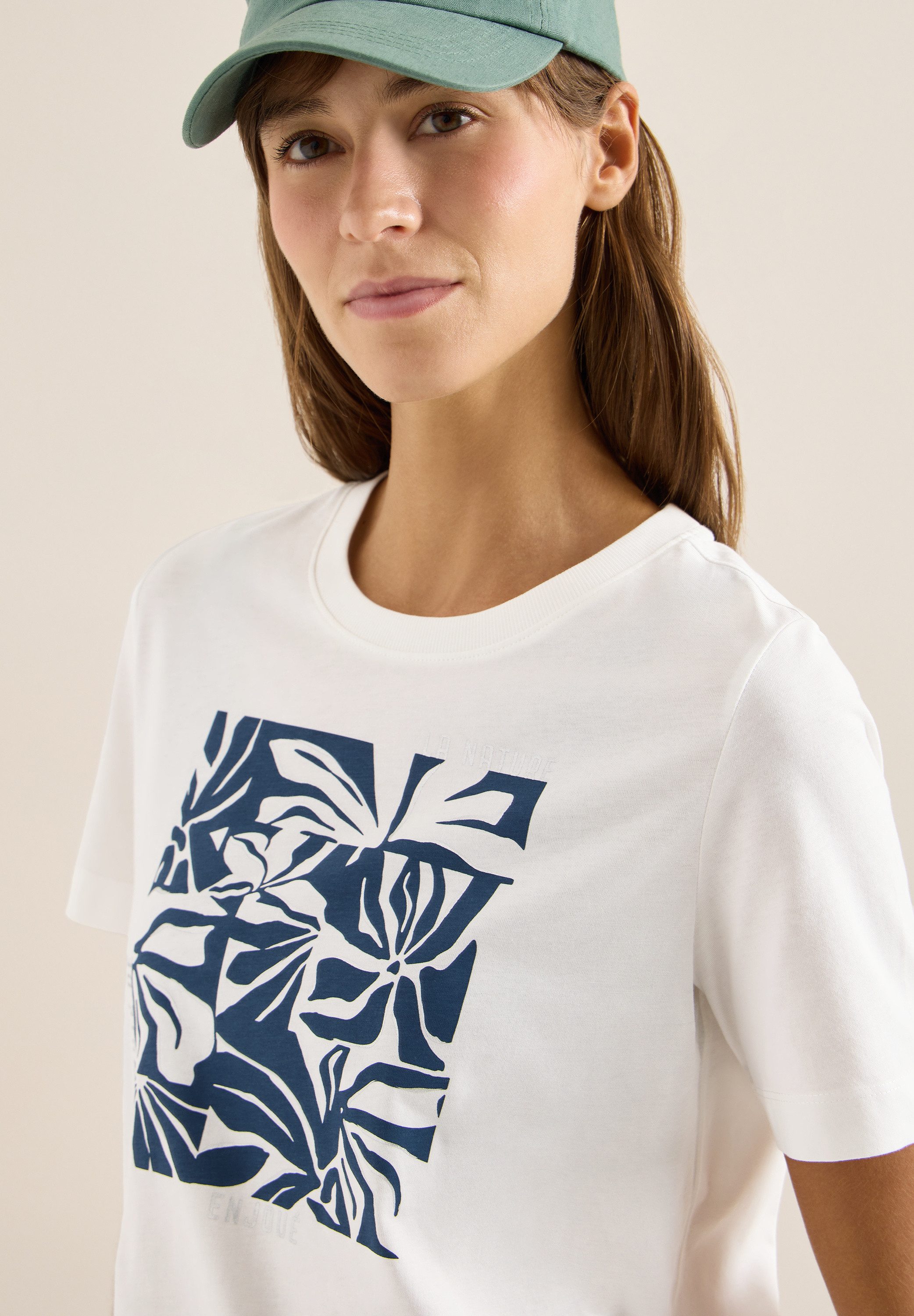 CECIL Kurzarmshirt Sommershirt mit Frontprint