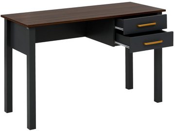 loft24 Schreibtisch Marly, mit 2 Schubladen, Tischplatte in Holzoptik, Landhaus, Breite 120 cm