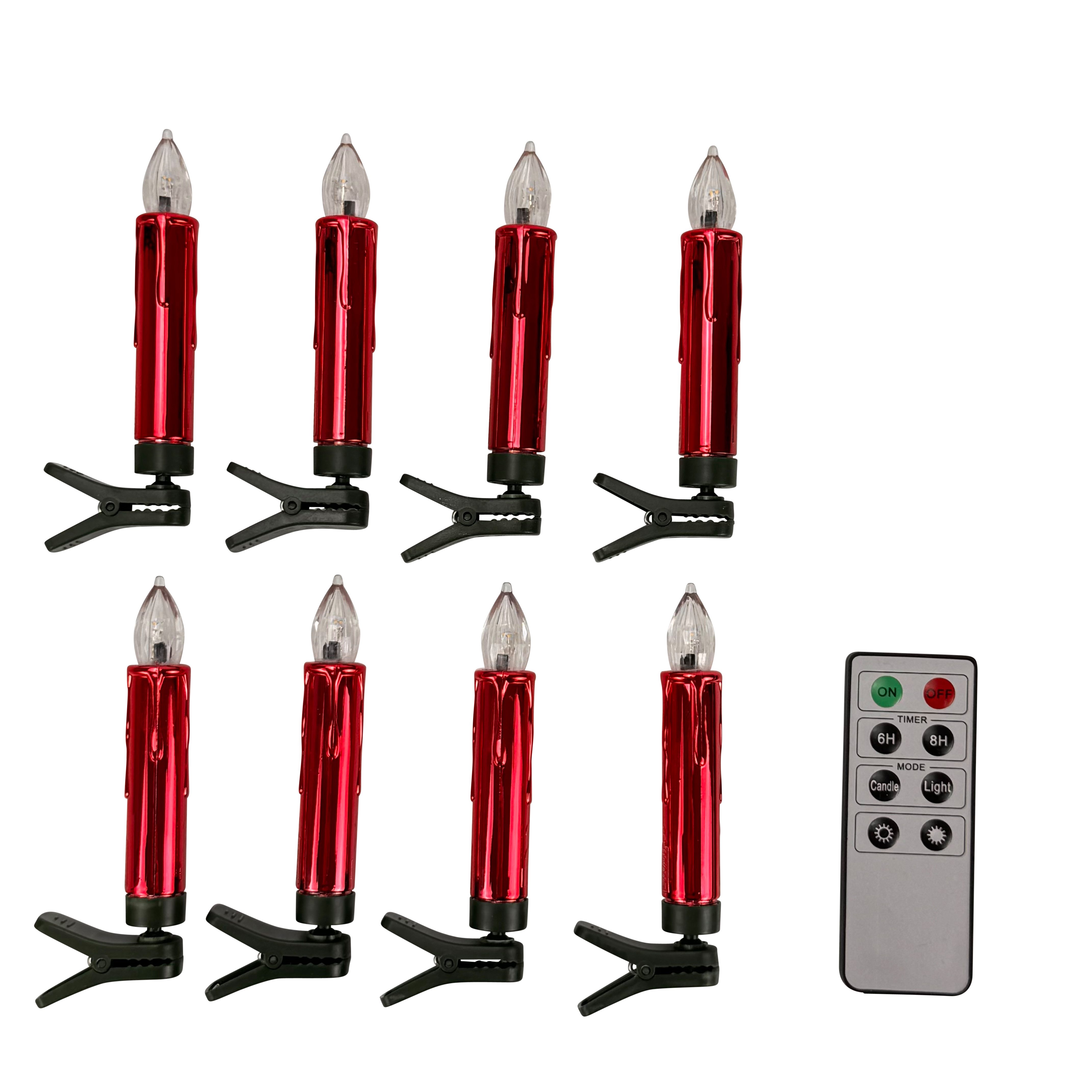 Online-Fuchs LED-Christbaumkerzen - Weihnachtskerzen kabellos mit Timerfunktion und Fernbedienung, realistische Kerzenflamme mit einem warmen, gelben Licht