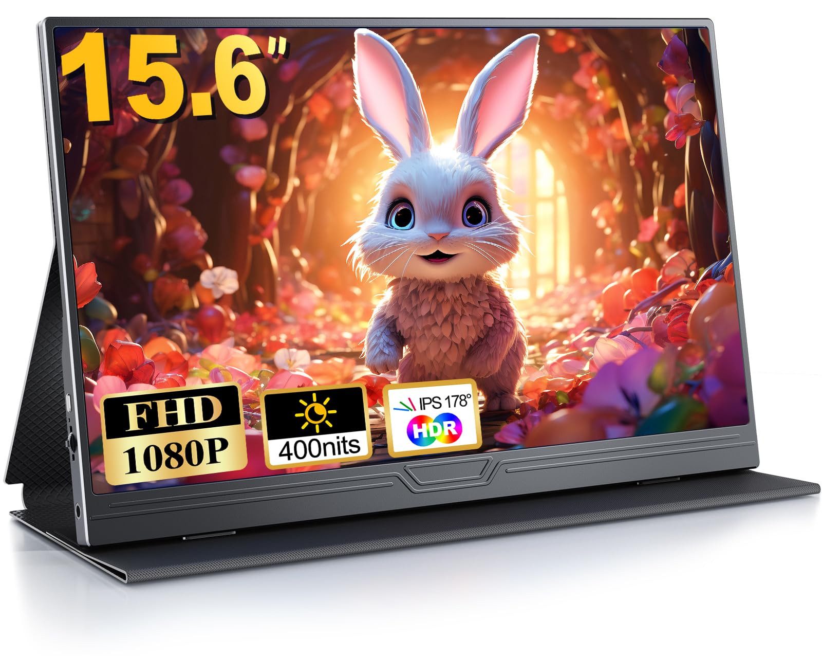 YI 15,6-Zoll tragbarer Monitor mit USB-C & HDMI, 1080P FHD Portabler Monitor (40 cm/15.6 ", 1920 x 1080 px, FHD, 3 ms Reaktionszeit, 60 Hz)