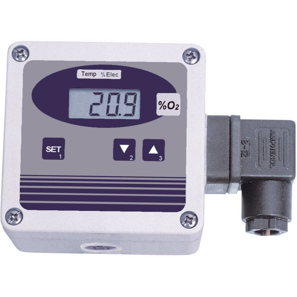 Greisinger Raumluft-Qualitätssensor Luftsauerstoff-Messumformer inkl. Sensor OXY 3690, Externer Sensor, Sauerstoff-Messgerät, mit Temperaturmessfunktion