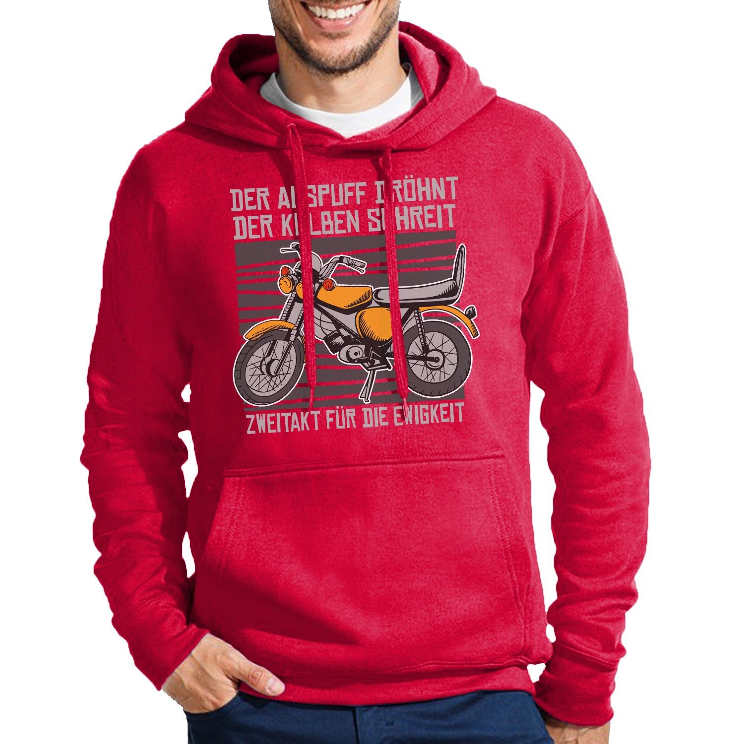 Blondie & Brownie Hoodie Zweitakt Herren Hoodie Print Simson Motorrad Zweirad Vater Mann Kultig (Einzelstück, Einzelartikel) Zweitakt Herren Hoodie Ringding Edition
