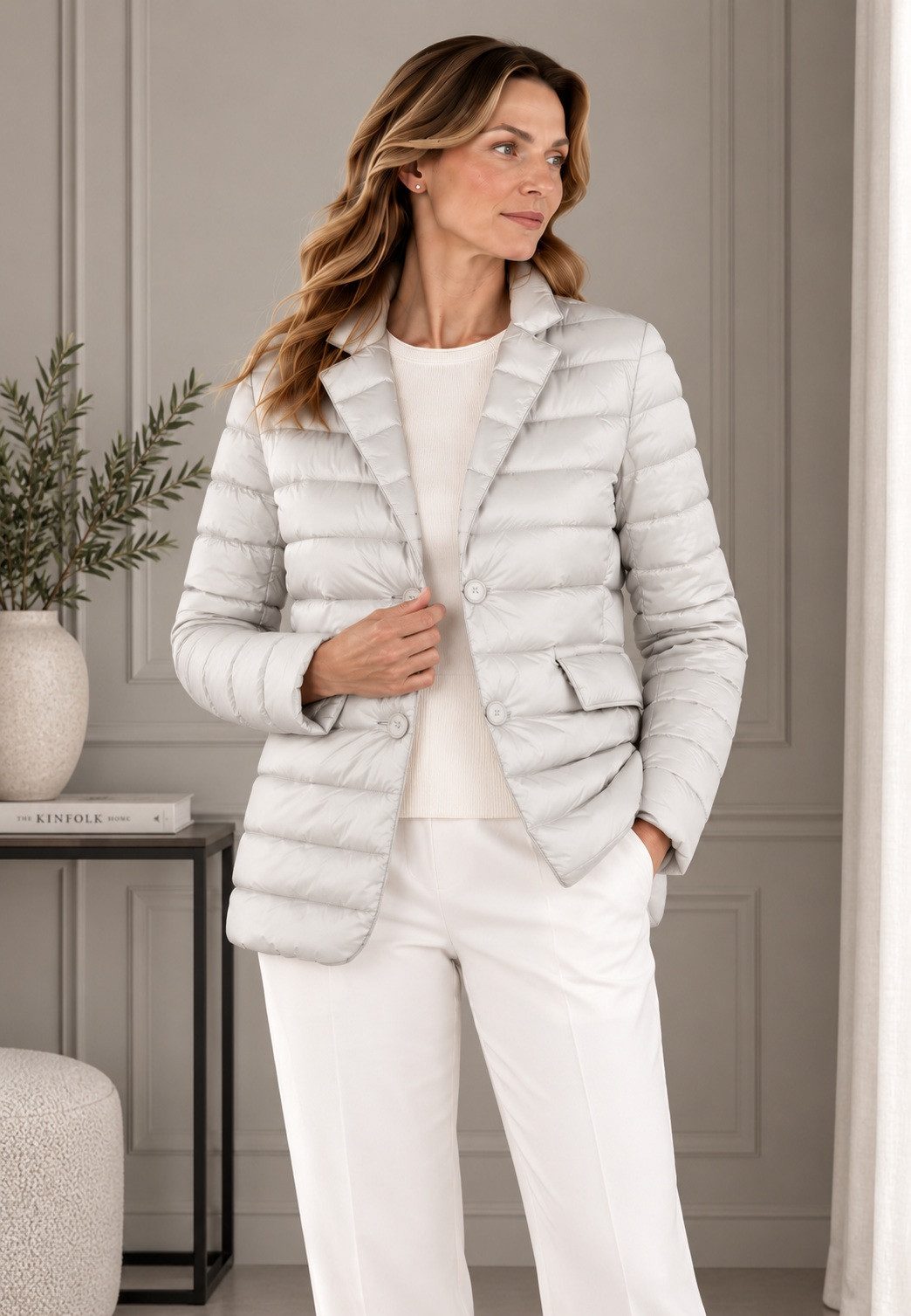 MILESTONE Steppjacke MSLilo eleganter quer gesteppter Long-Blazer