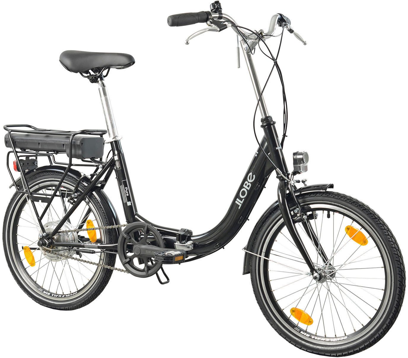 Thumbnail - LLobe E-Bike Faltrad Elektro Faltrad 20" Pure schwarz, ohne Schaltung, Heckmotor, 187,2 Wh