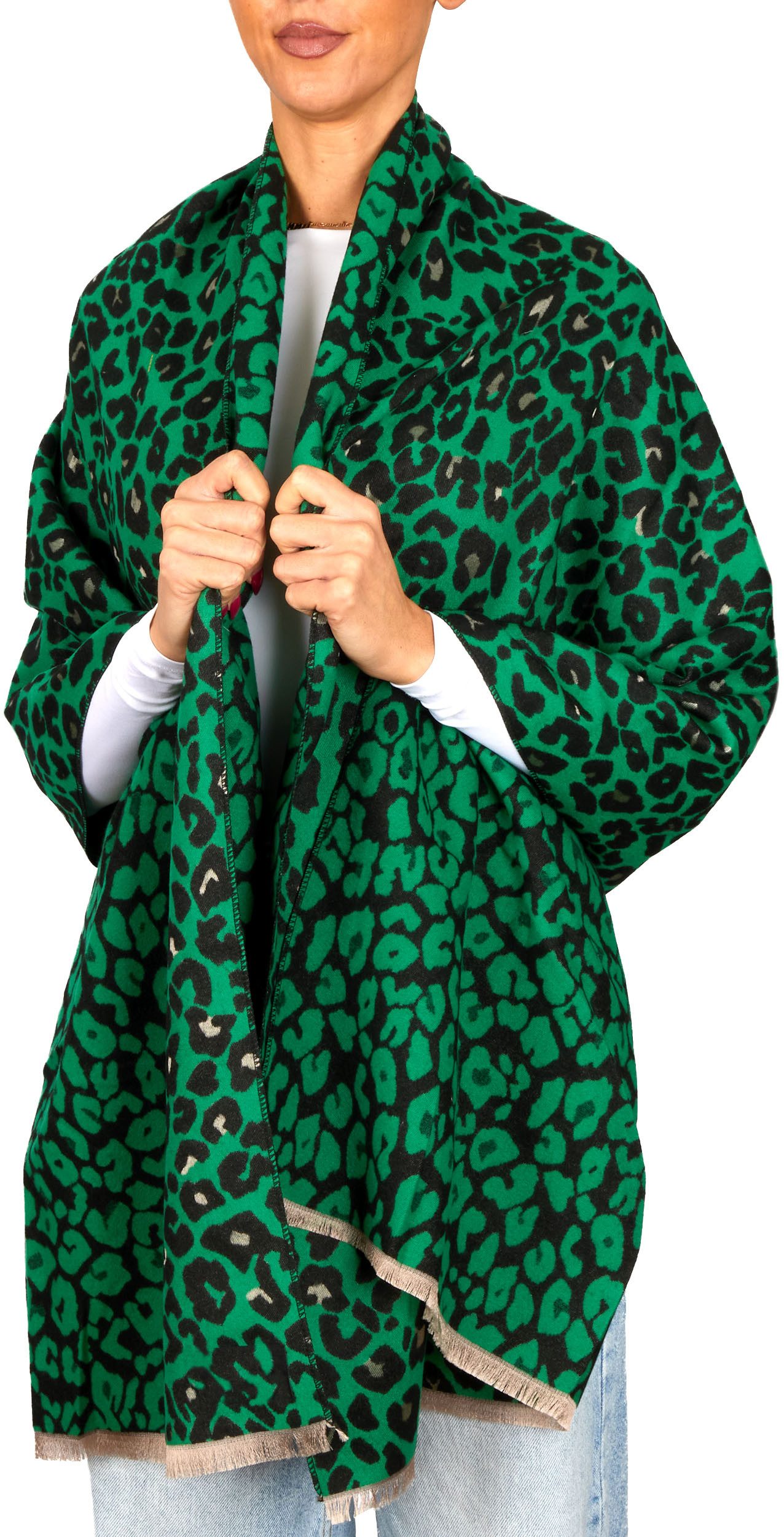 BRUBAKER Schal Cashmirillo Damen Schal mit Leoparden Muster - 70 x 200 cm, günstig online kaufen