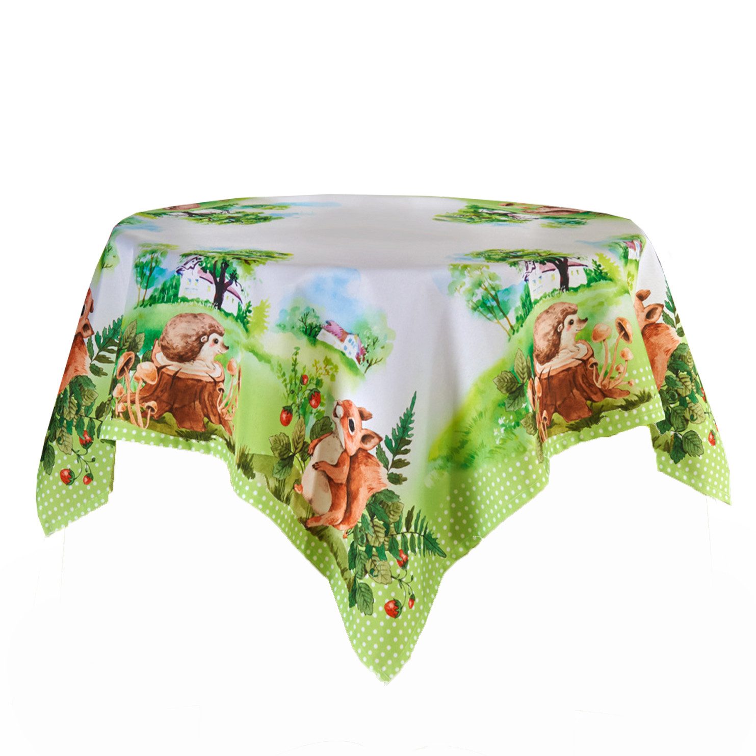 Delindo Lifestyle Mitteldecke Mitteldecke Eichhörnchen (1-tlg), mit Digitaldruck-Motiv