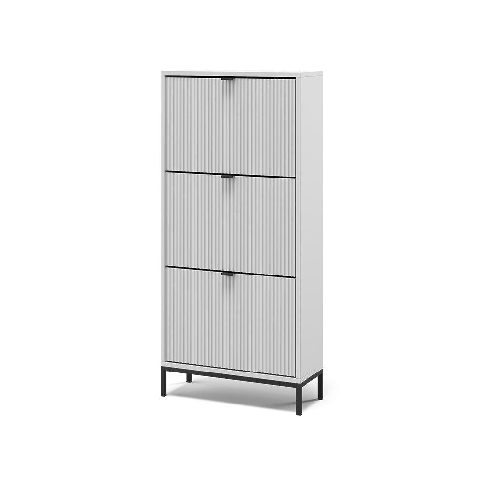 Vicco Schuhkipper Eliza, Weiß, 60 x 130 cm mit 3 Klappschubladen günstig online kaufen