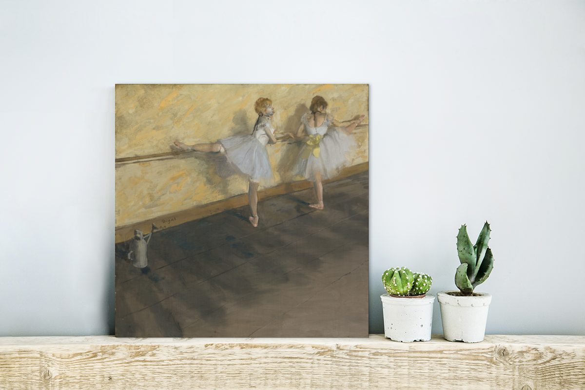 an Barre (1 St), Aluminium von Edgar der Alu-Dibond-Druck, üben aus Gemälde deko Metallbild - Tänzerinnen Gemälde Degas, MuchoWow Metall,
