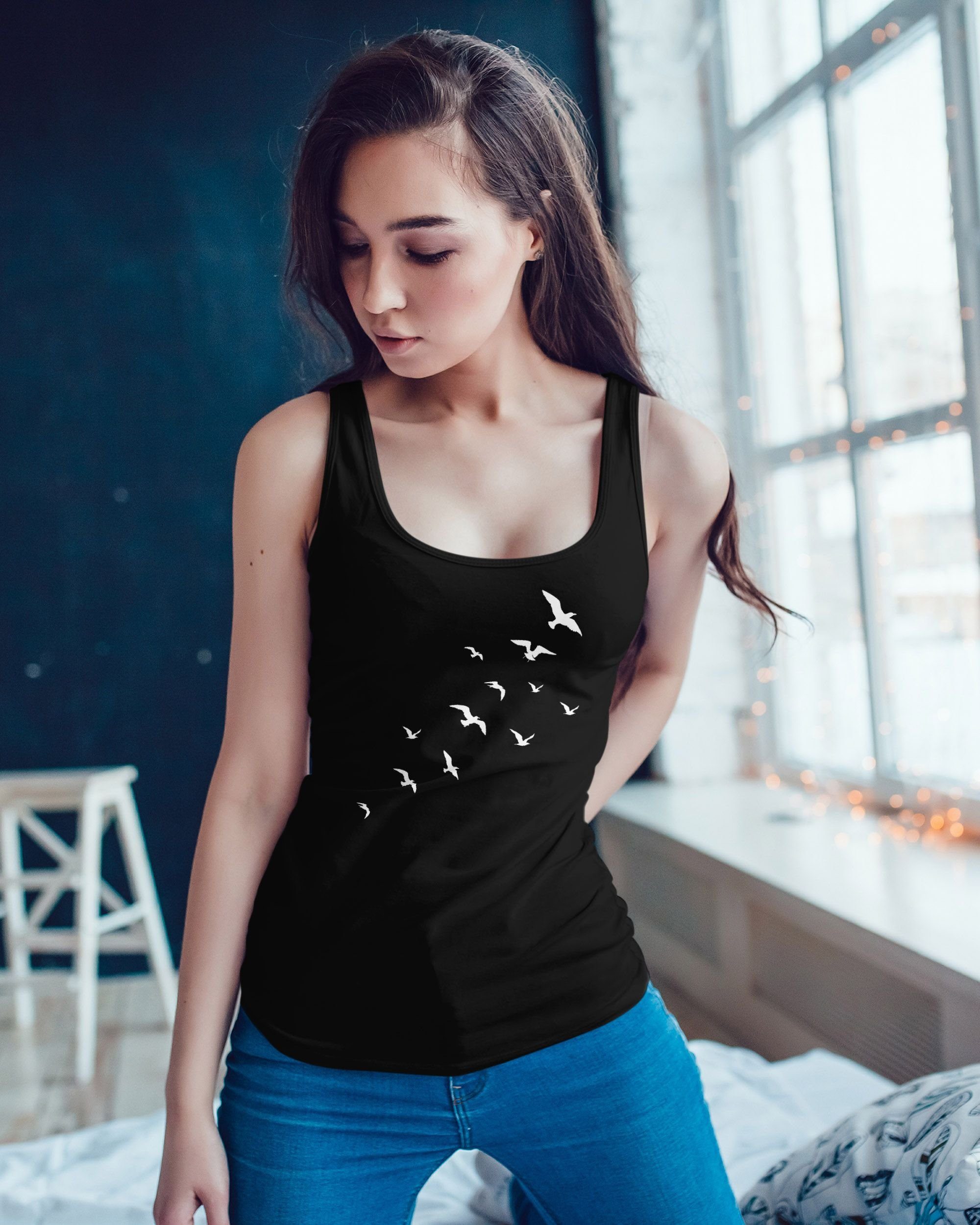 Neverless Tanktop Damen Tank Top Vögel günstig online kaufen