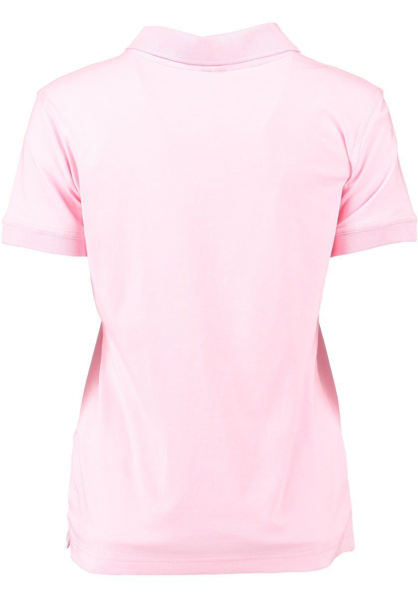 auf mit Poloshirt Brust Kurzarm OS-Trachten koralle Laukas Shirt linken Hirsch-Stickerei der