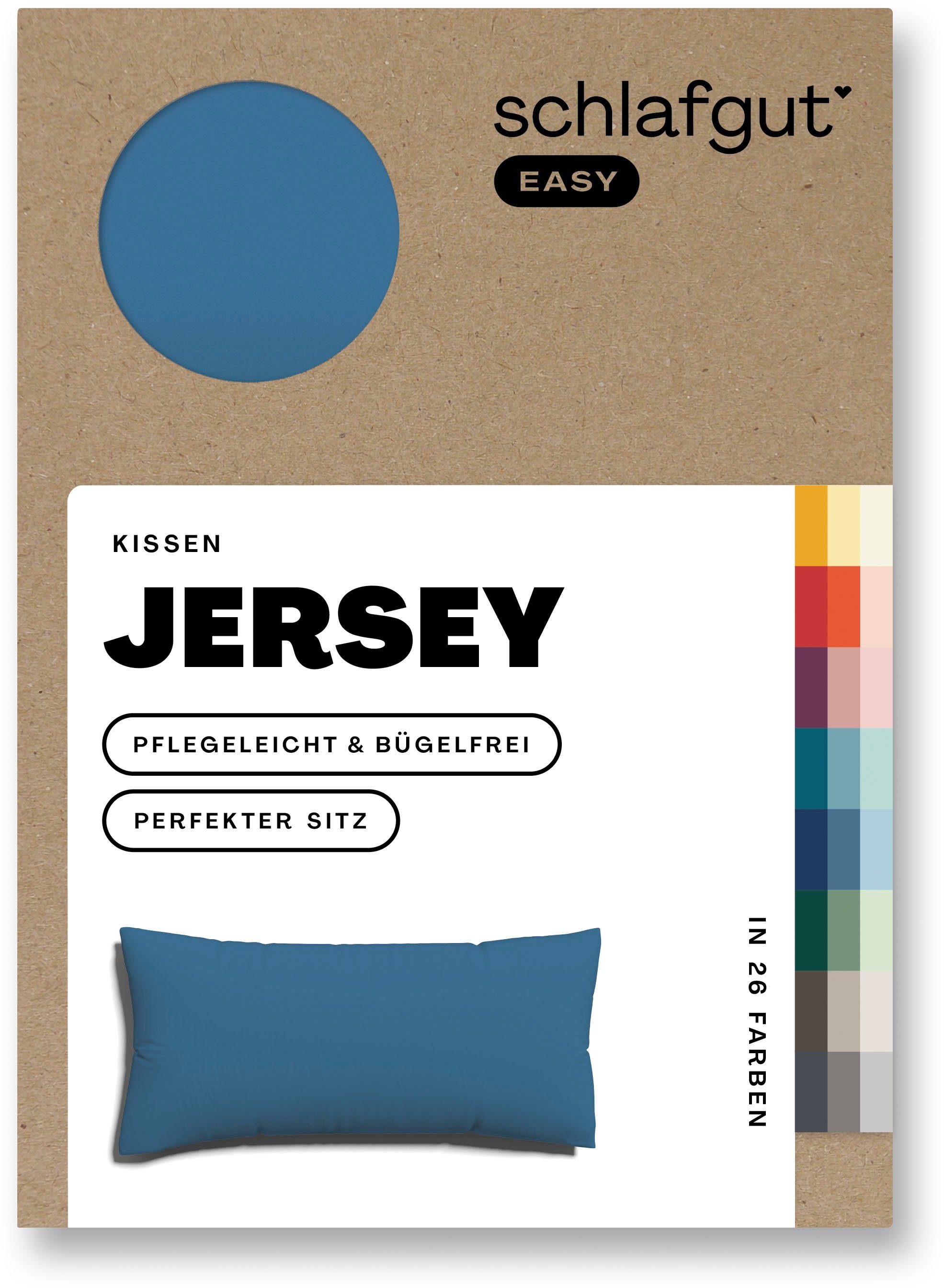 Schlafgut Kissenbezug EASY JERSEY Kissenhülle 100% Baumwolle, weicher Edel-Jersey, bügelfrei, (1 Stück), mit farblich angepasstem Reißverschluss, pflegeleicht, formstabil