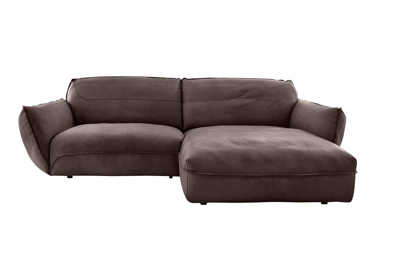 daslagerhaus living Big-Sofa Ecksofa Curious Leder braun