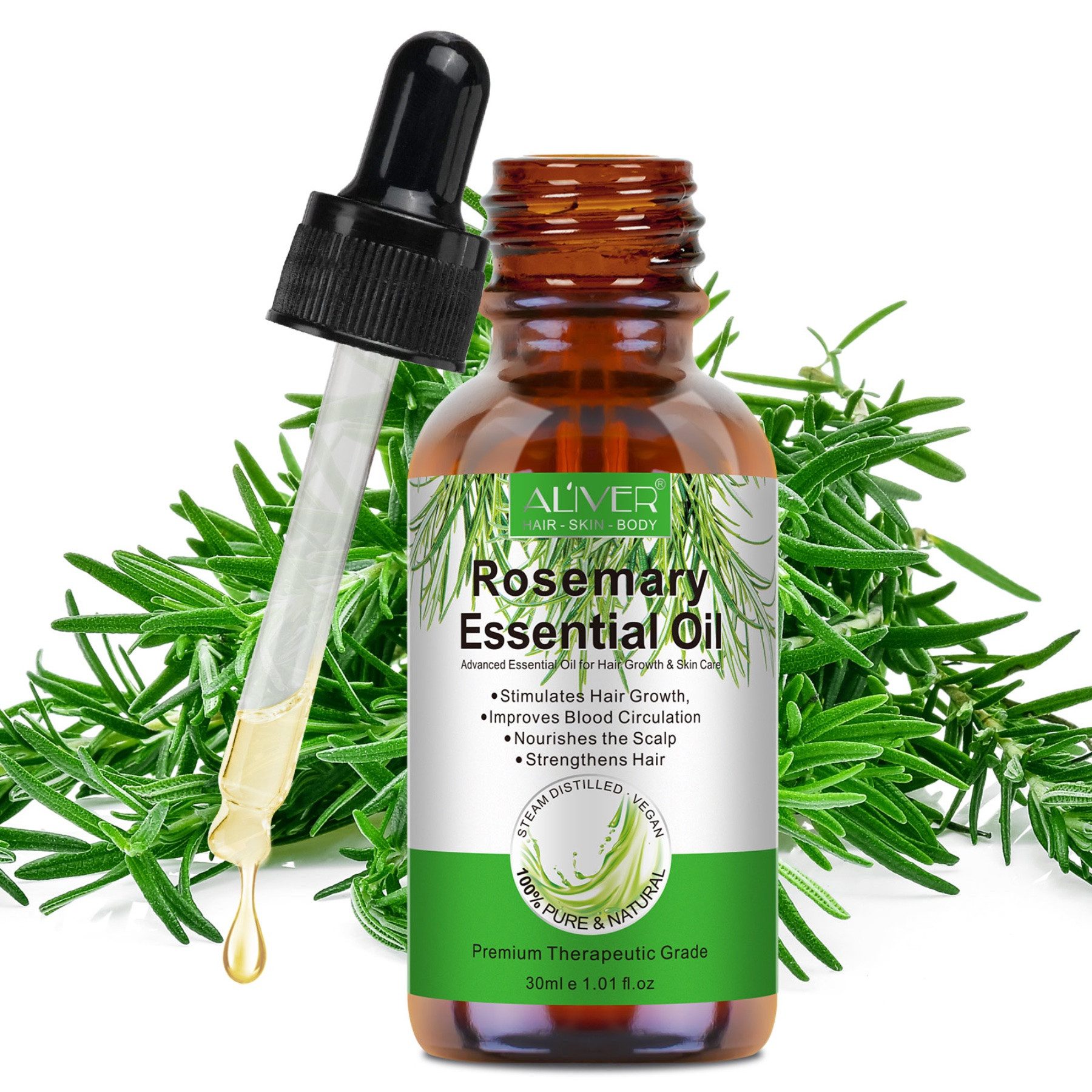 ALIVER Haaröl Rosmarinöl Ätherisches Öl Haarwachstum Haarpflege 30ml, 1-tlg., Haaröl, Haarwachstum, Hautpflege