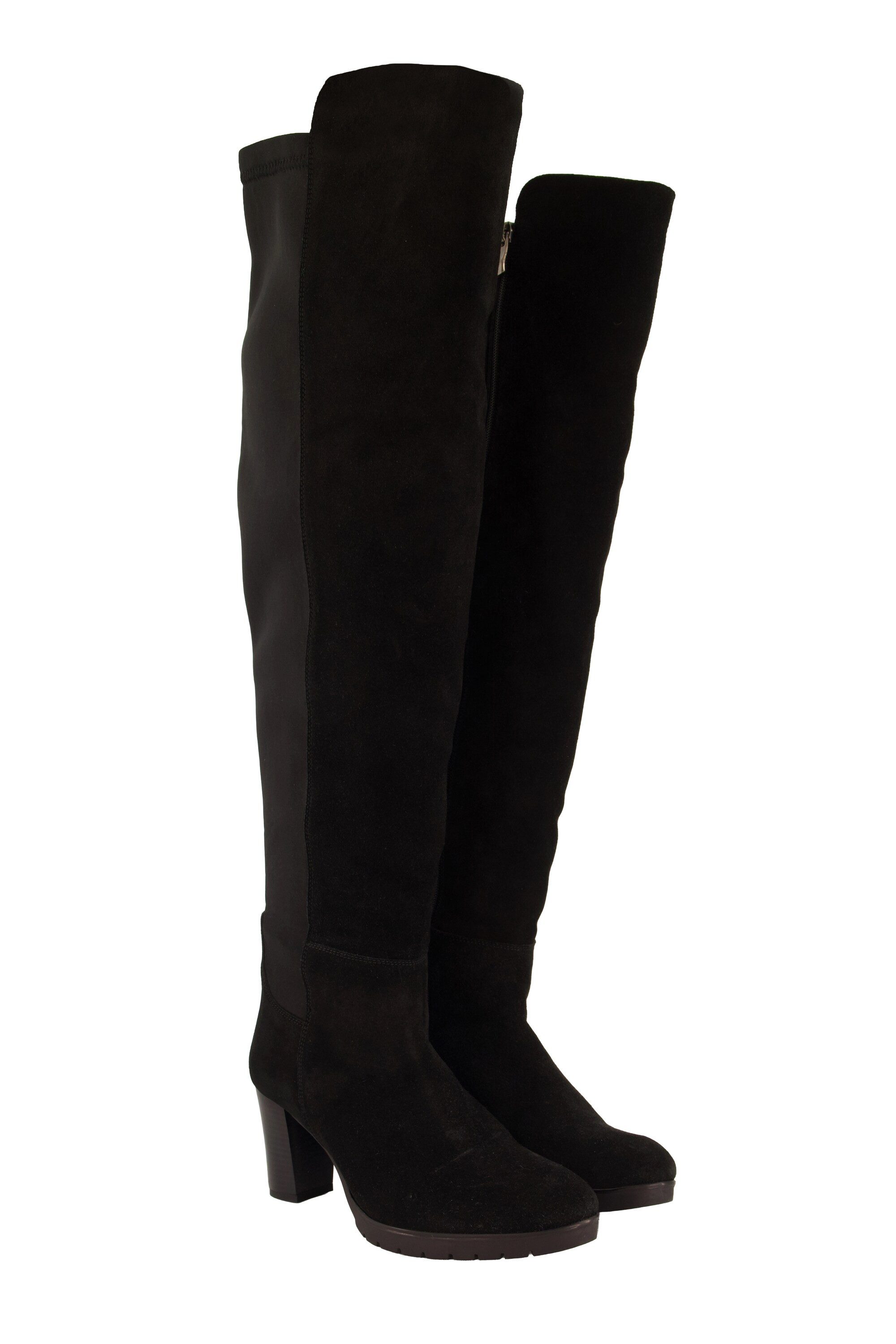 Ulla Popken Stretch-Stiefel XL-Schaft Veloursleder/Stretch Stiefel