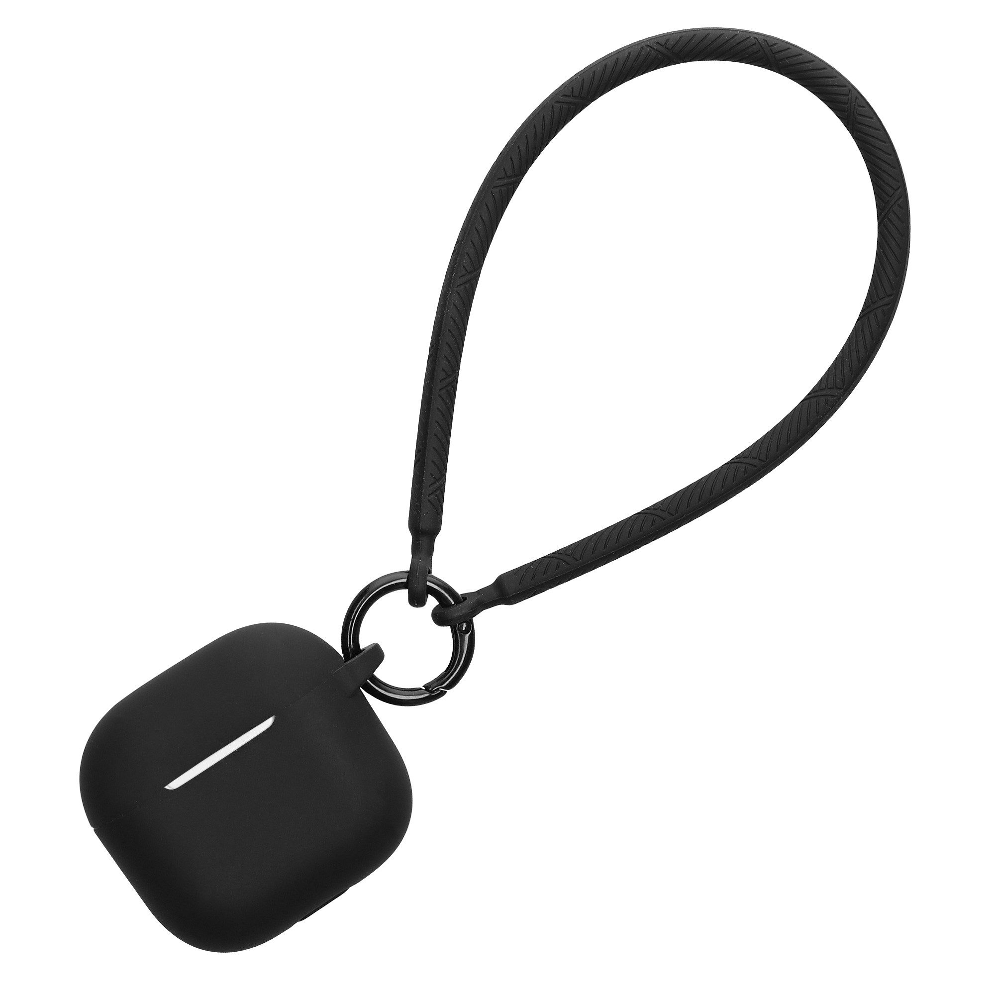 kwmobile Handytasche Hülle für Apple Airpods 4 Kopfhörer (1-tlg), Silikon Schutzhülle Etui Case Cover - mit Handschlaufe