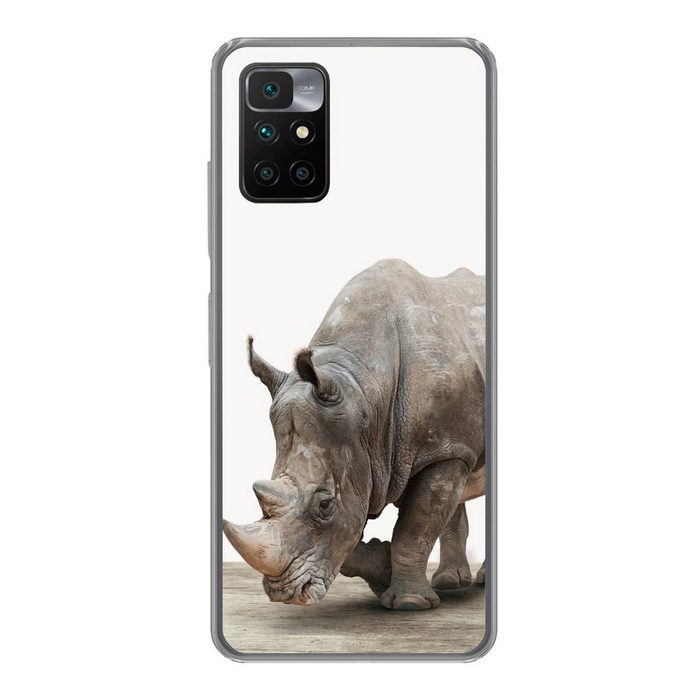 MuchoWow Handyhülle Nashorn - Jungen - Wildtiere - Kinder - Mädchen - Tiere Phone Case Handyhülle Xiaomi Redmi 10 Silikon Schutzhülle