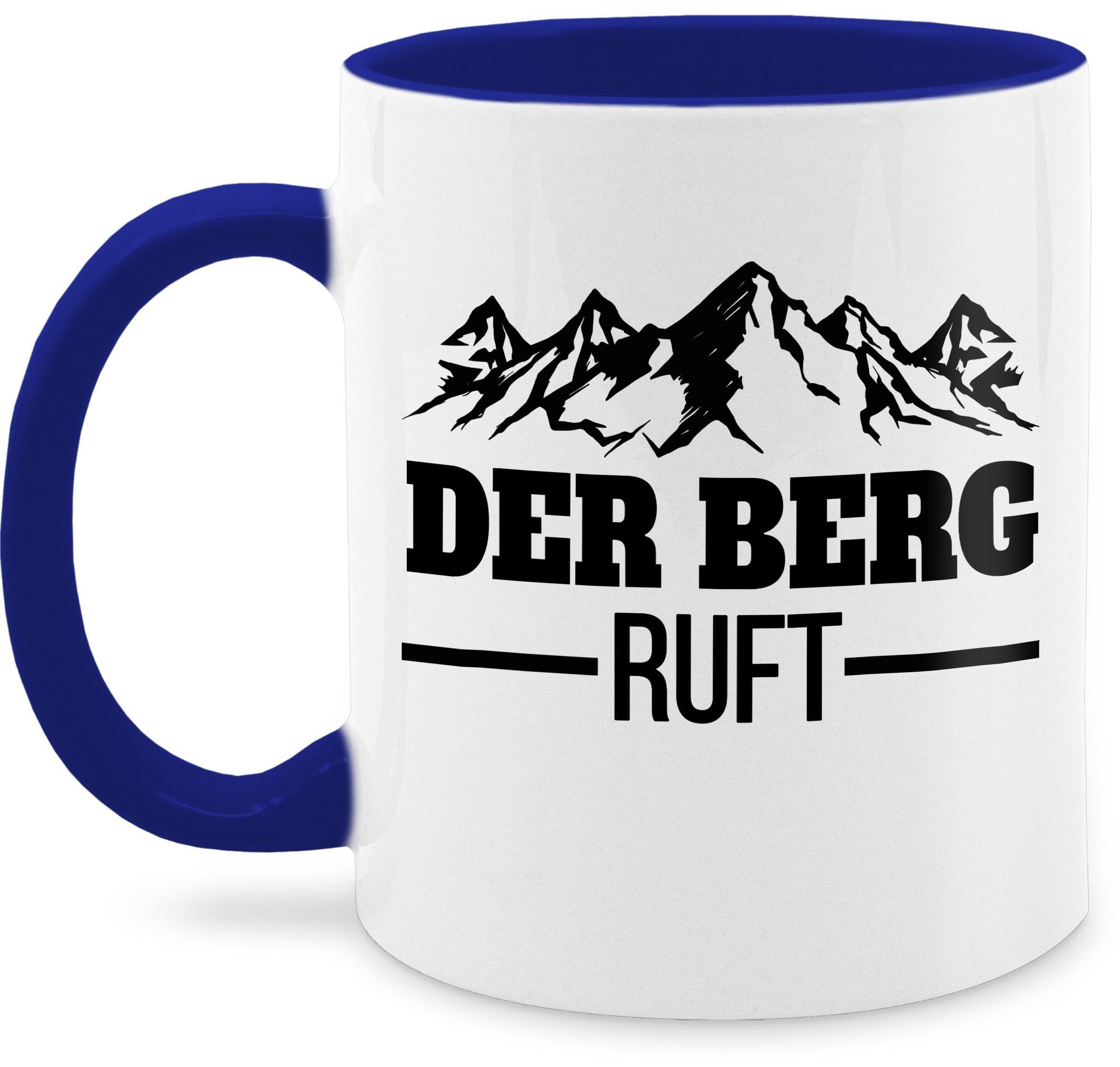 Statement Dunkelblau Sprüche Der ruft Tasse Keramik, Berg schwarz, 2 Shirtracer -