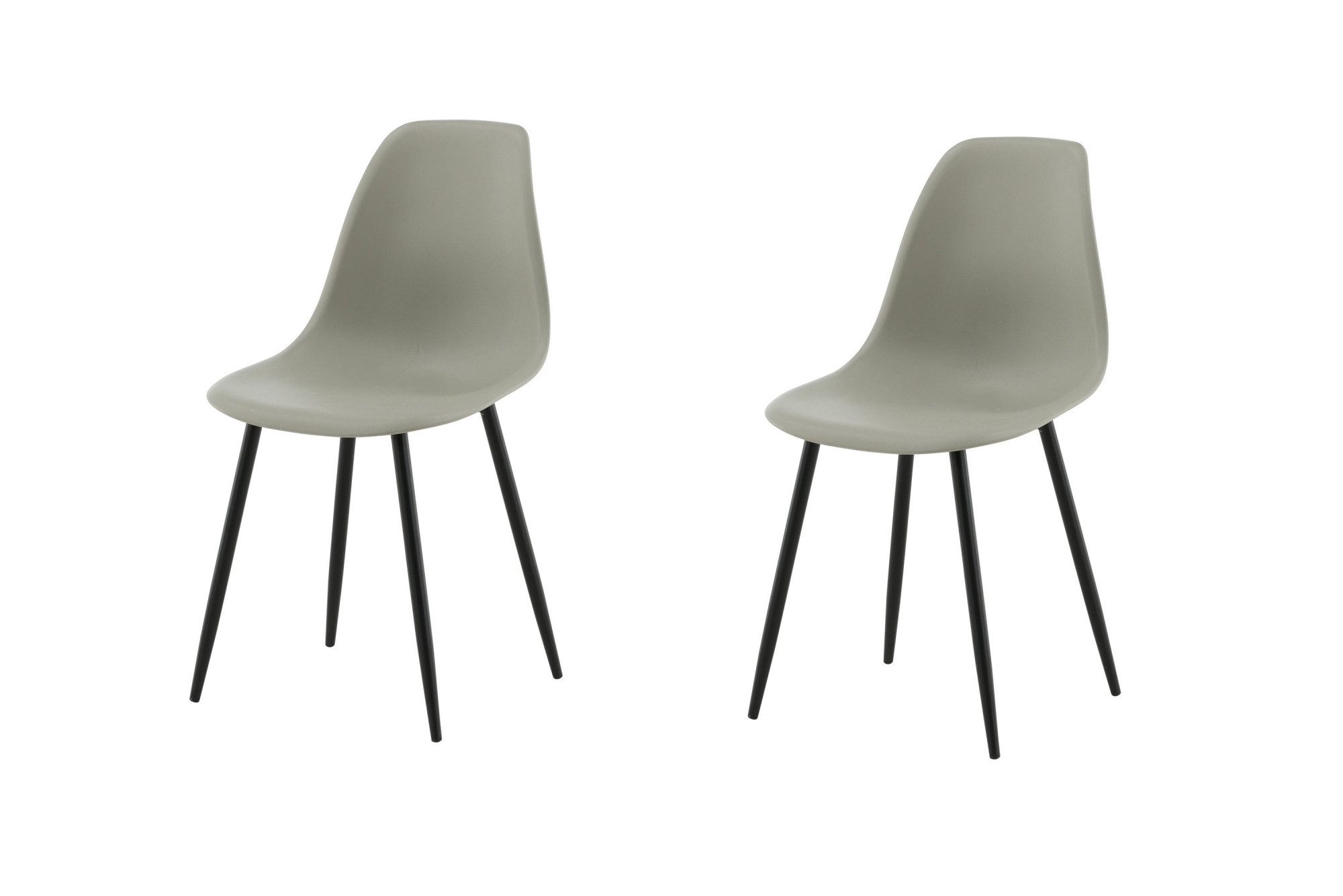 Venture Home Esszimmerstuhl Polar Plastic, 2er-Set Esszimmerstühle in Schwarz, pflegeleicht (2 St), Polsterstuhl, Hartschalen-Sitz, Metallbeine, geschwungen, modern