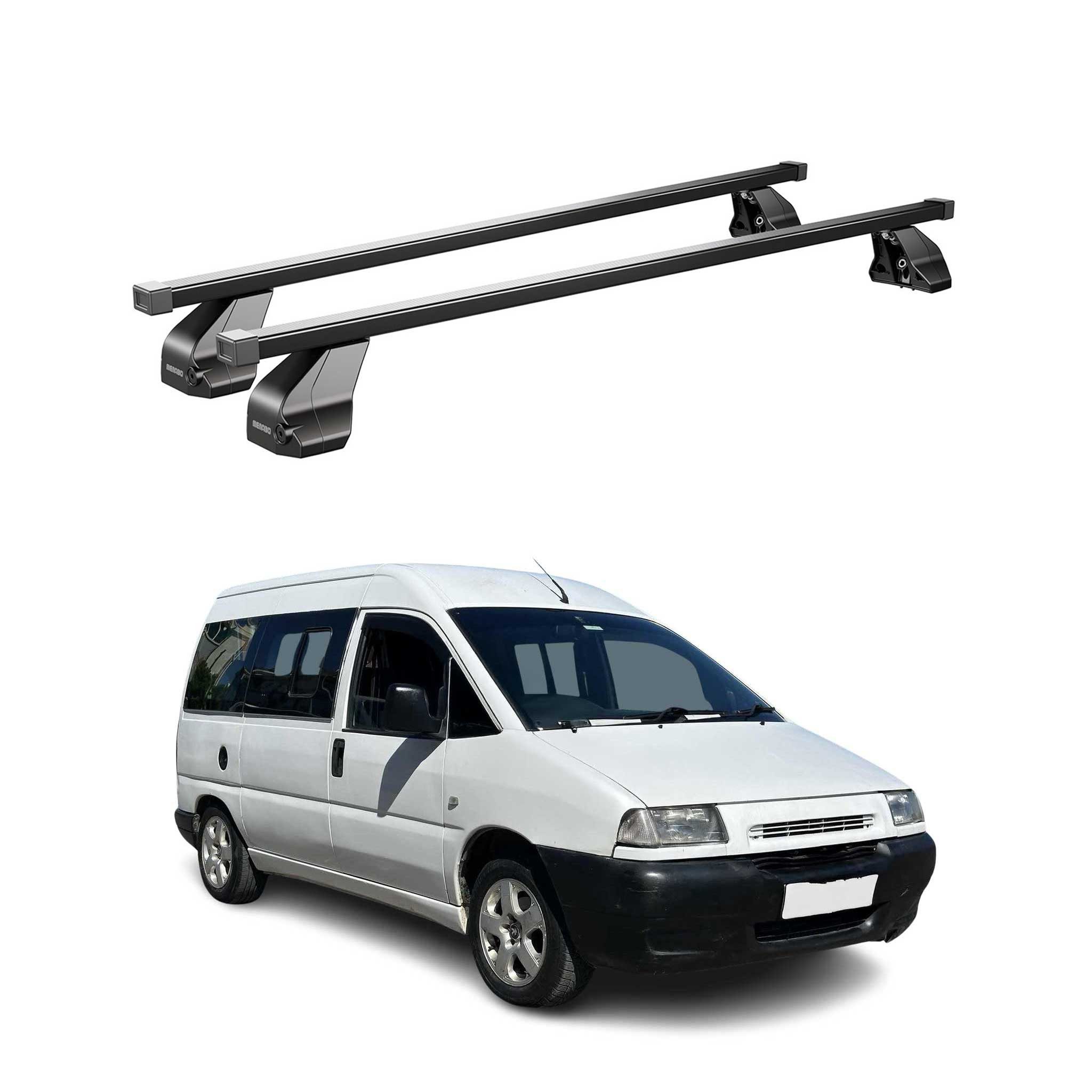 OMAC Dachträger Stahl Gepäckträger für Peugeot Expert 1994-2006 Schwarz (2-St), Wasserbeständig,Abnehmbar,Multifunktional,Leichtgewichtig