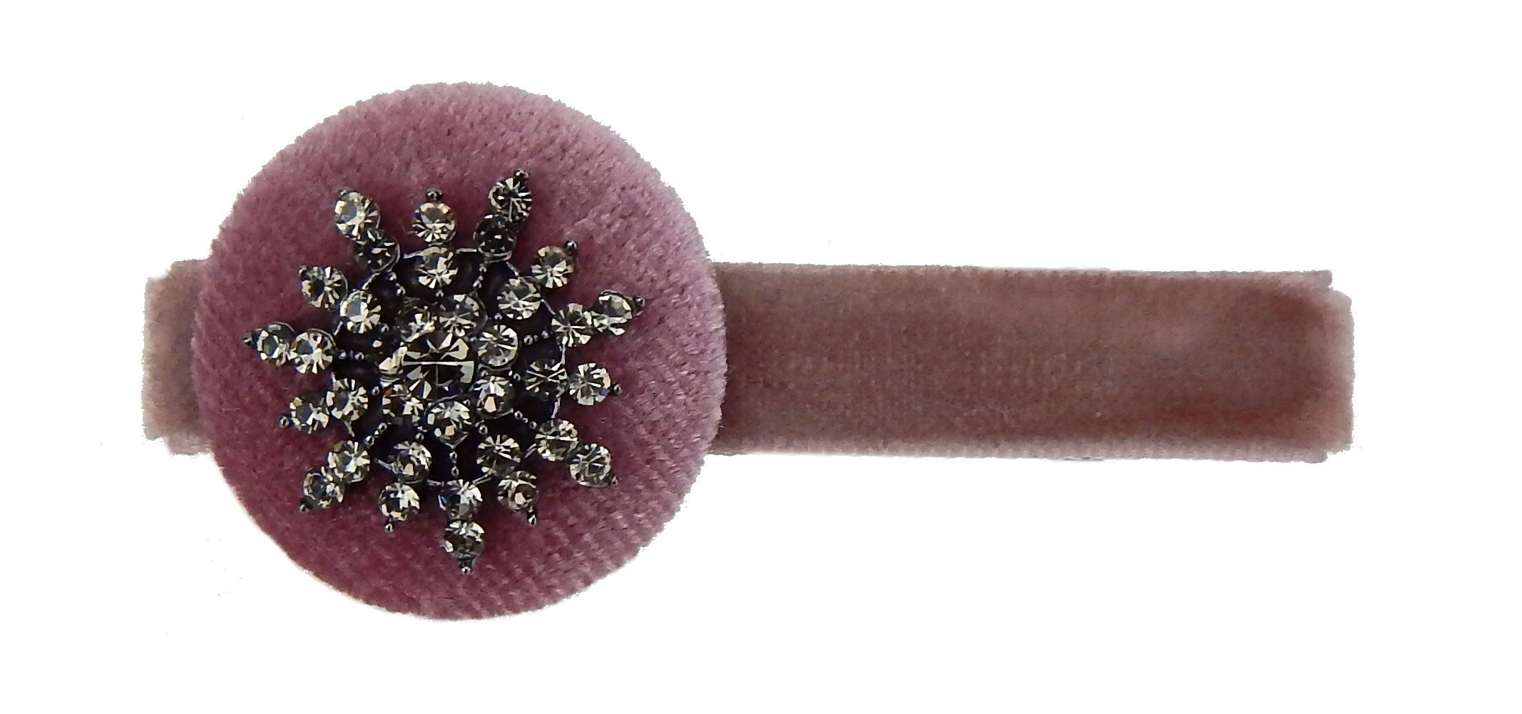 Ella Jonte Haarclip, Burgund – elegante Haarspange Samt mit Schmuckstein & Strass