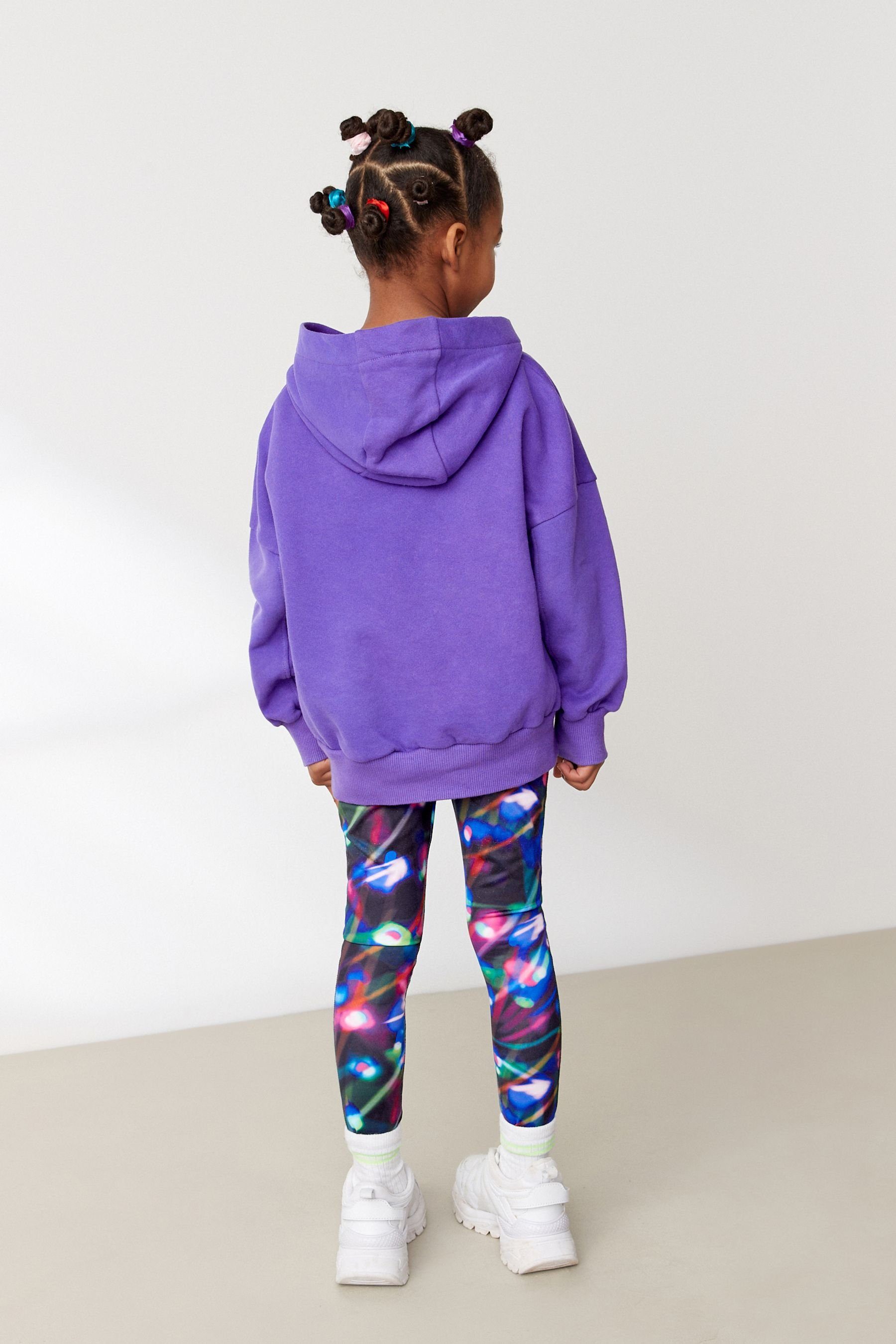 Shirt Leggings und Hoodie Set Purple (2-tlg) & im Next Leggings Graphic