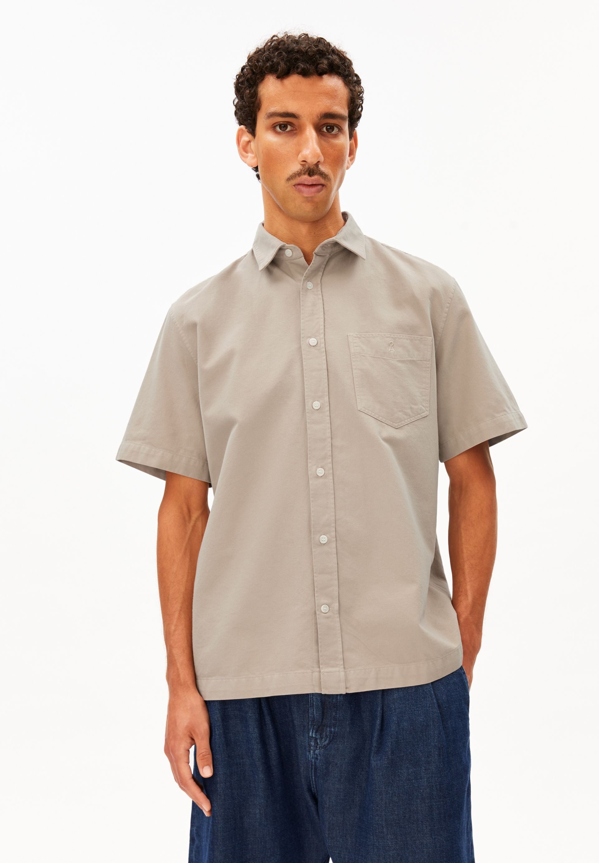 Armedangels Kurzarmhemd COTTON LINO Leinen-Mix (1-tlg., Relaxed Fit)