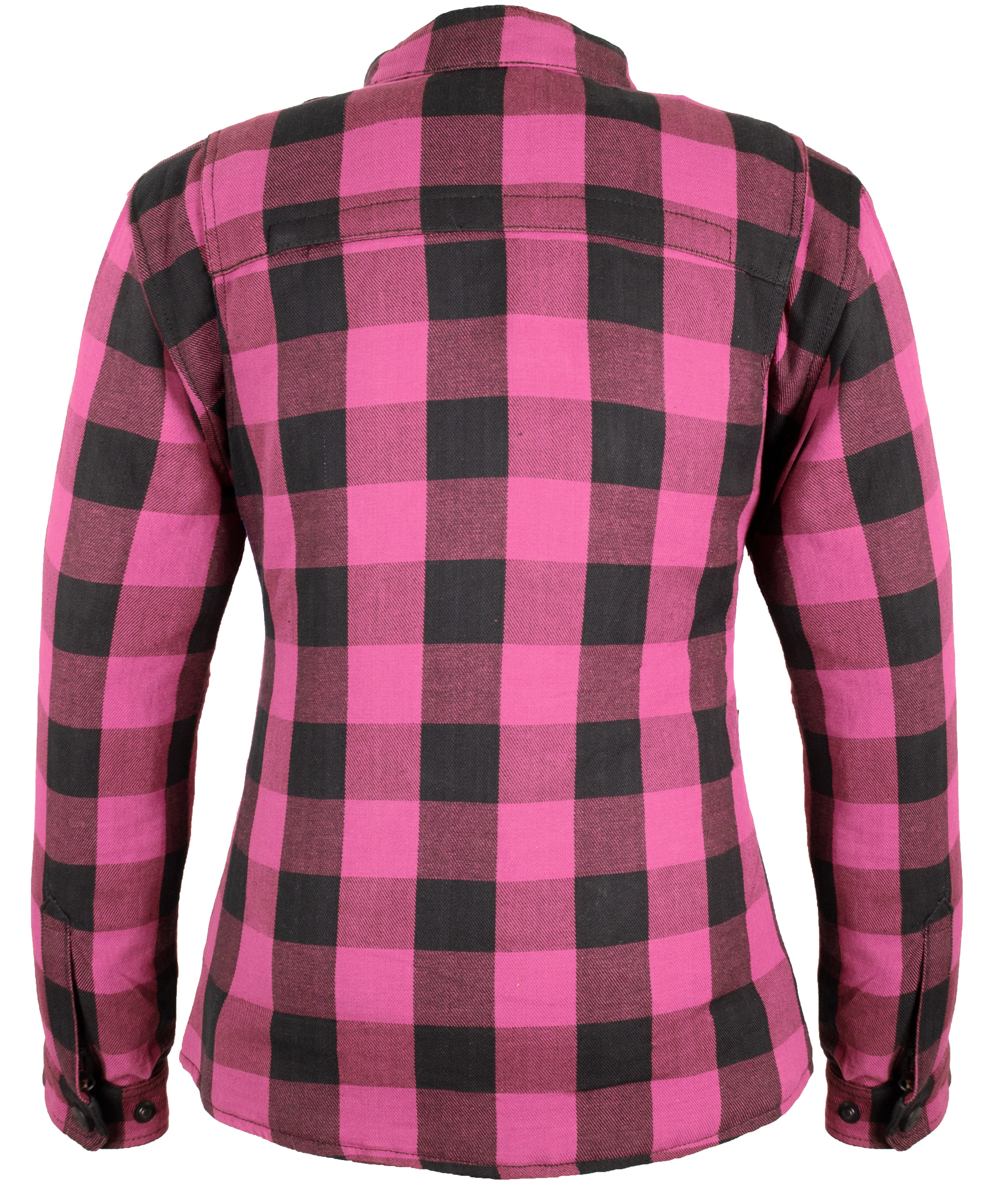 MDM Motorradjacke Damen Motorradhemd mit Protektoren Aramid Lumberjack Biker Flanellhemd (Damen Motorradhemd Aramid, 5 Protektoren, Thermofutter, Air Vent)