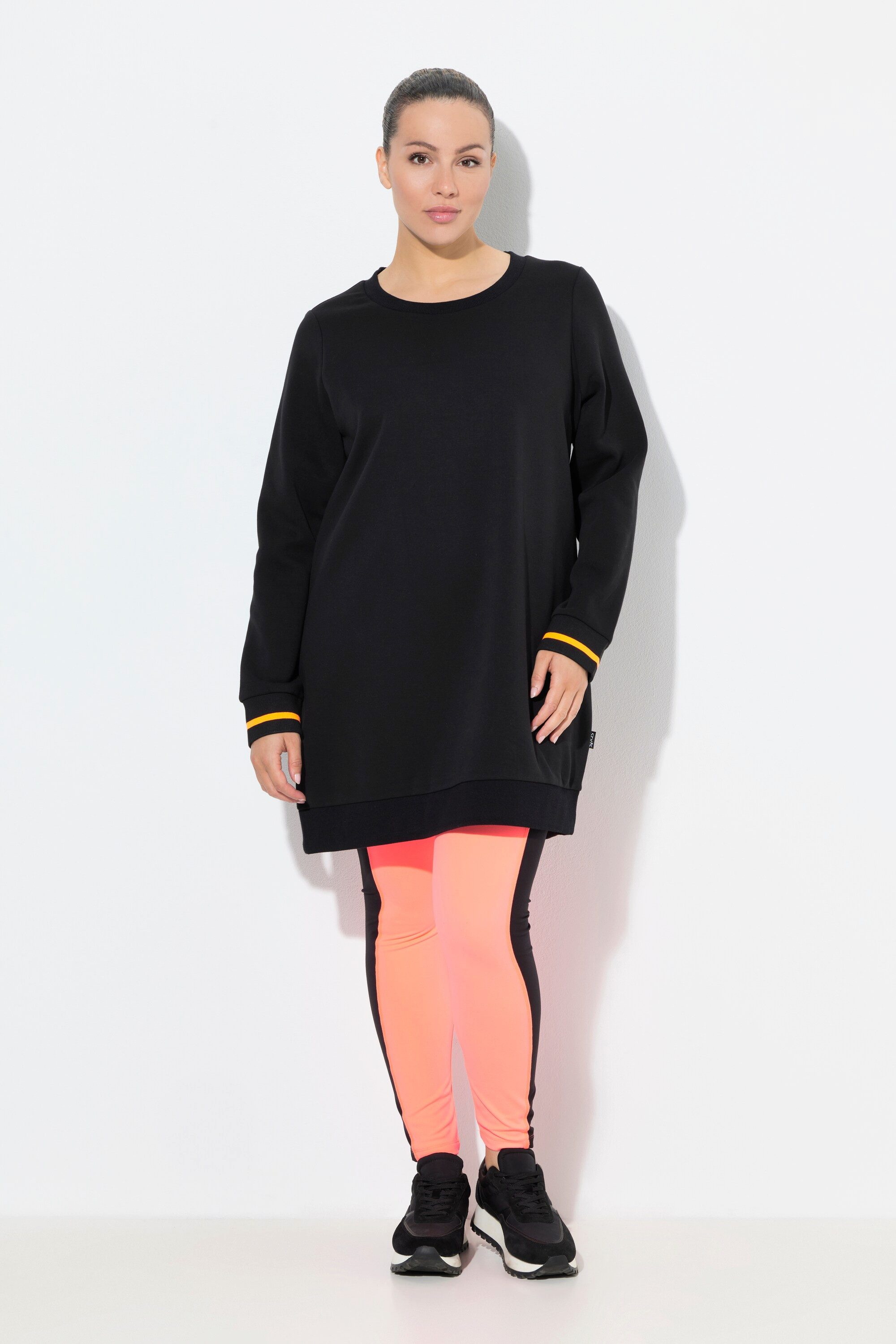 Ulla Popken Sweatshirt Long-Sweater Schriftdruck Rundhals günstig online kaufen