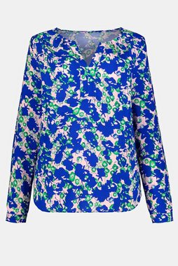 Gina Laura Longbluse Bluse gemustert V-Ausschnitt Langarm