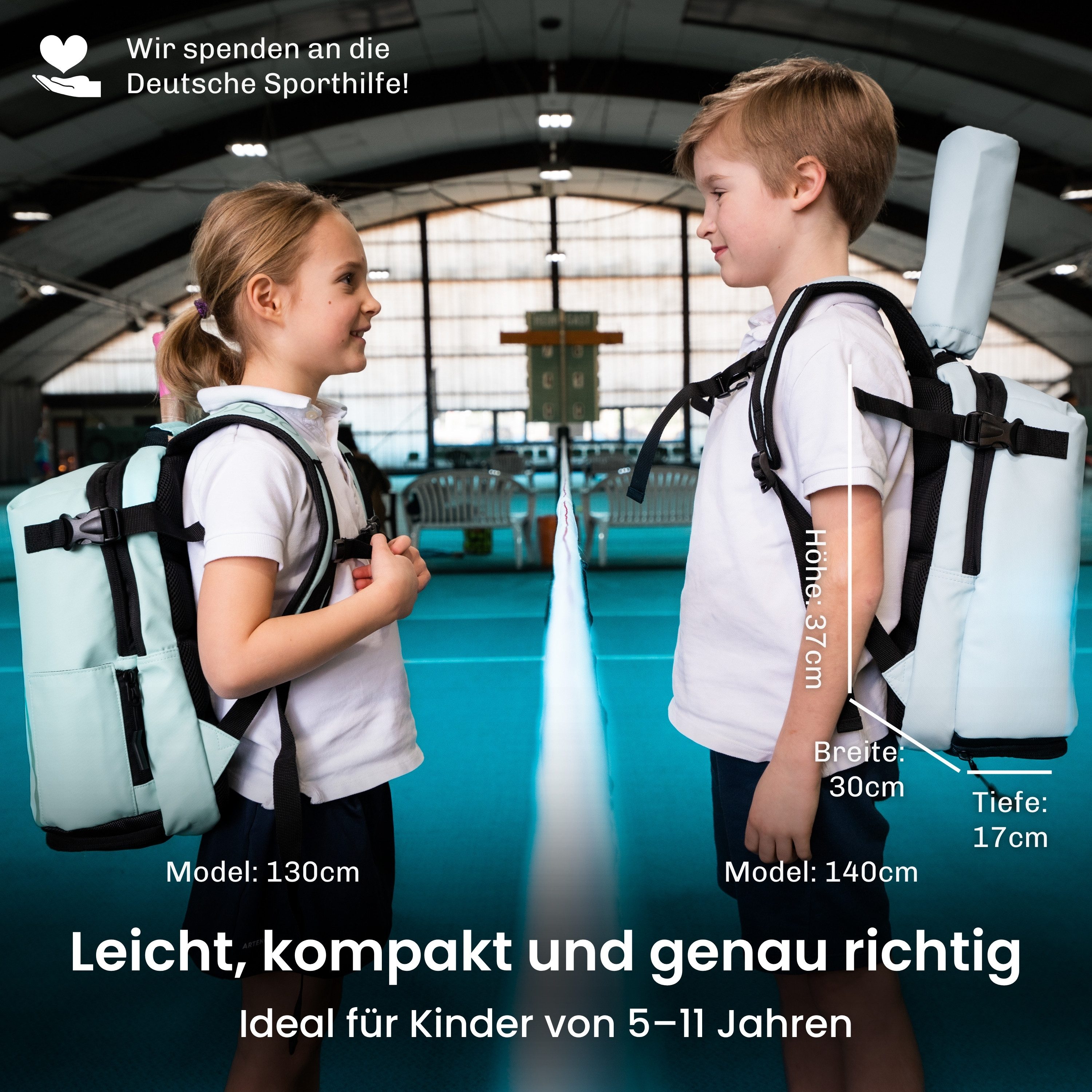Otaro Tennisrucksack Kinder Tennisrucksack mit Schuhfach, Kids 19L