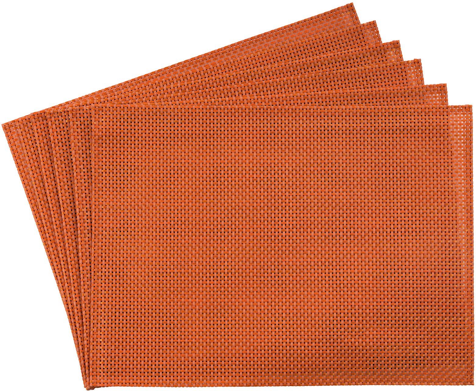 Platzset, Schmalband, APS, (6-St), mit umgenähten Rand, leicht abwischbar, 45x33 cm rostorange | Tischsets