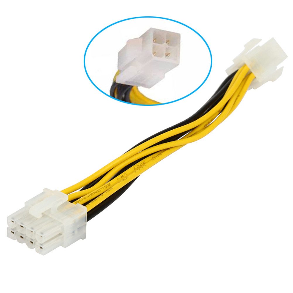 Bolwins C53 4Pin Stecker zu 8Pin Buchse EPS Stromkabel Kabel CPU Netzteil 18cm Computer-Kabel, 4-Pin Molex Stecker, 8-Pin EPS Buchse (18 cm), stabile Stromversorgung, für CPU/Mainboard, kosteneffizientes Upgrade