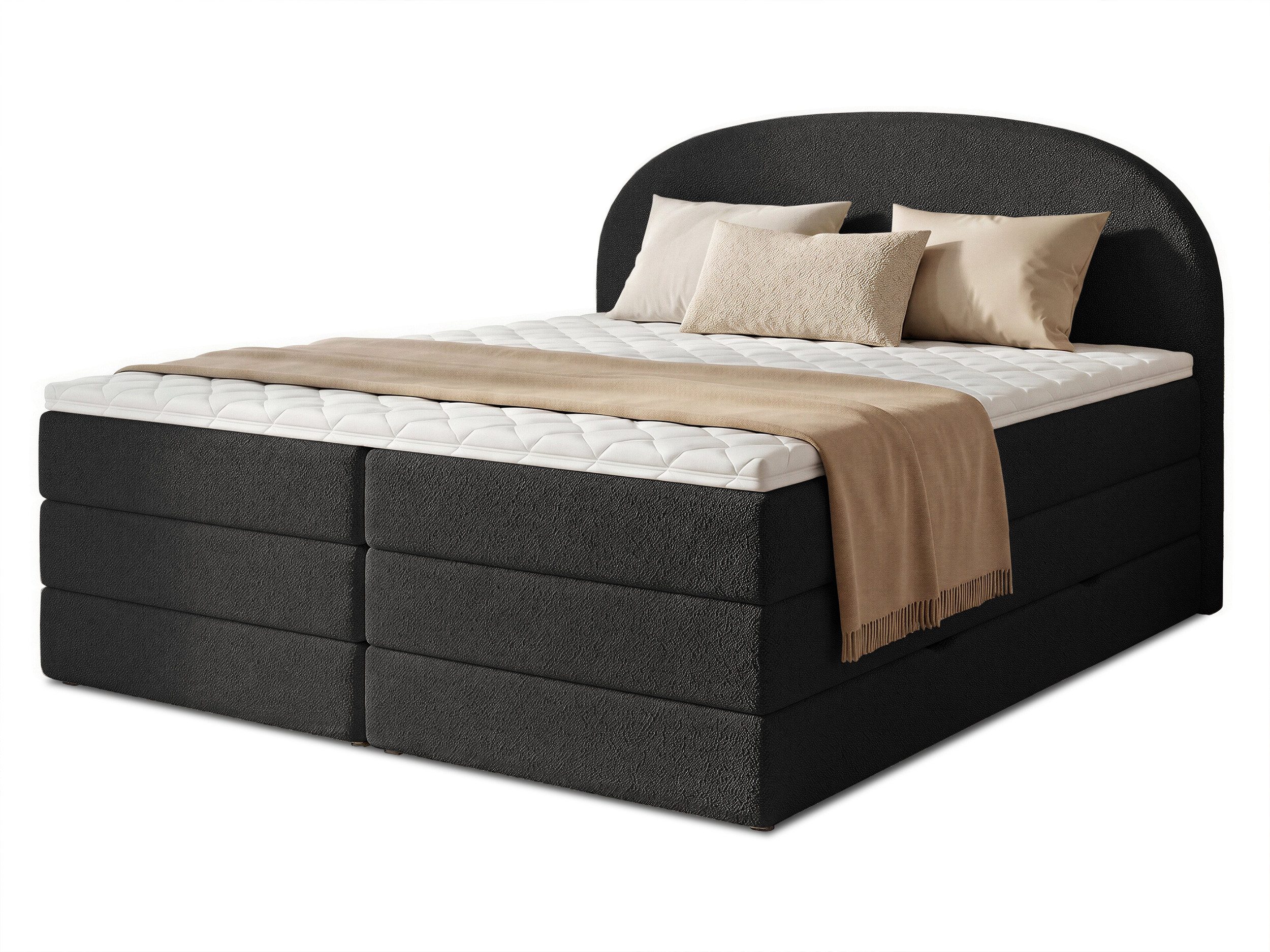 Sofnet Boxspringbett Cloud XL (2x Bettkästen, Bonellfederkern- und Taschenfederkernmatratze, Topper), Polsterbett, Doppelbett, Webstoff, mit Kopfteil, 140/160/180x200 cm